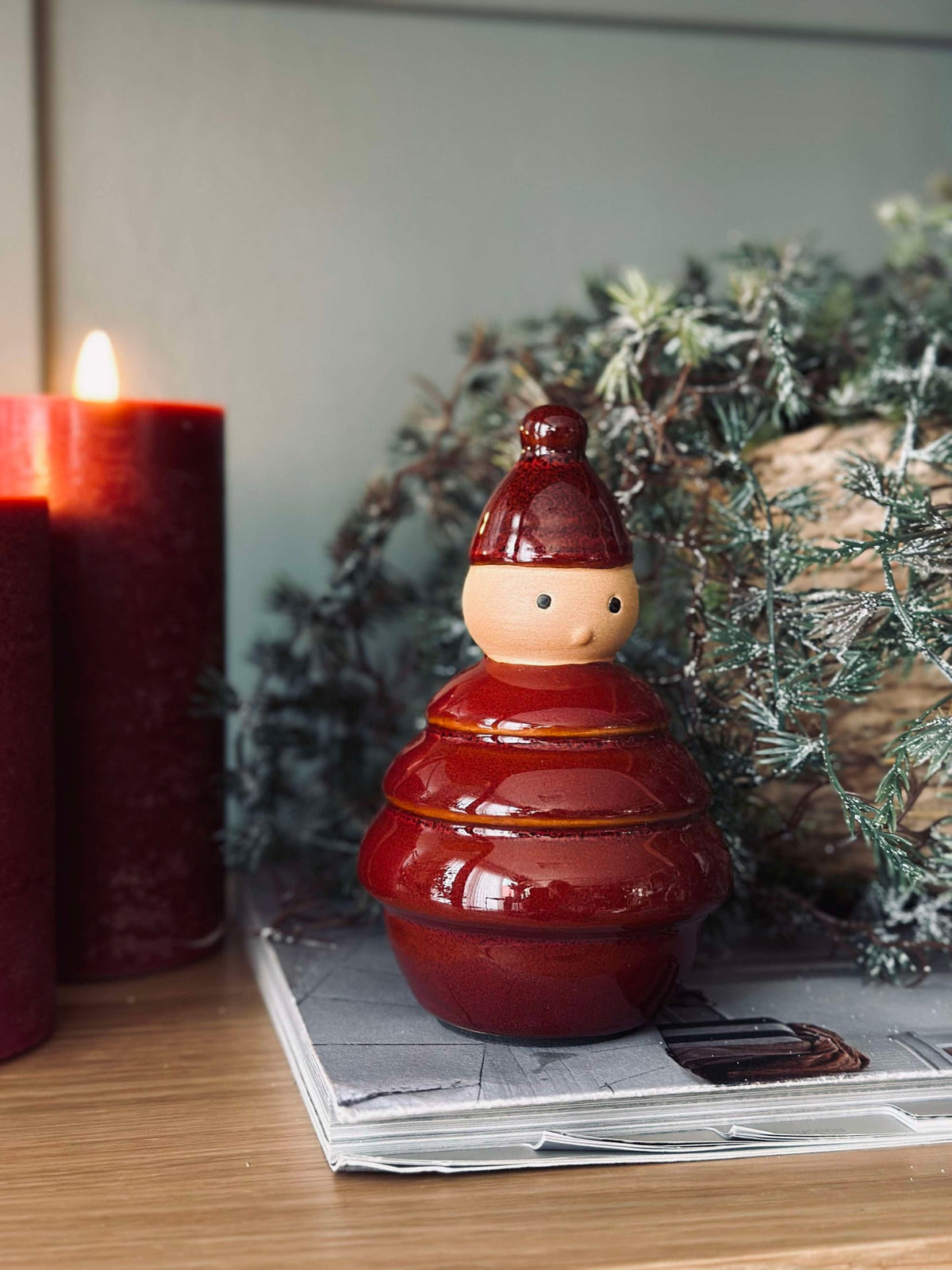 Père Noël en céramique - Rouge