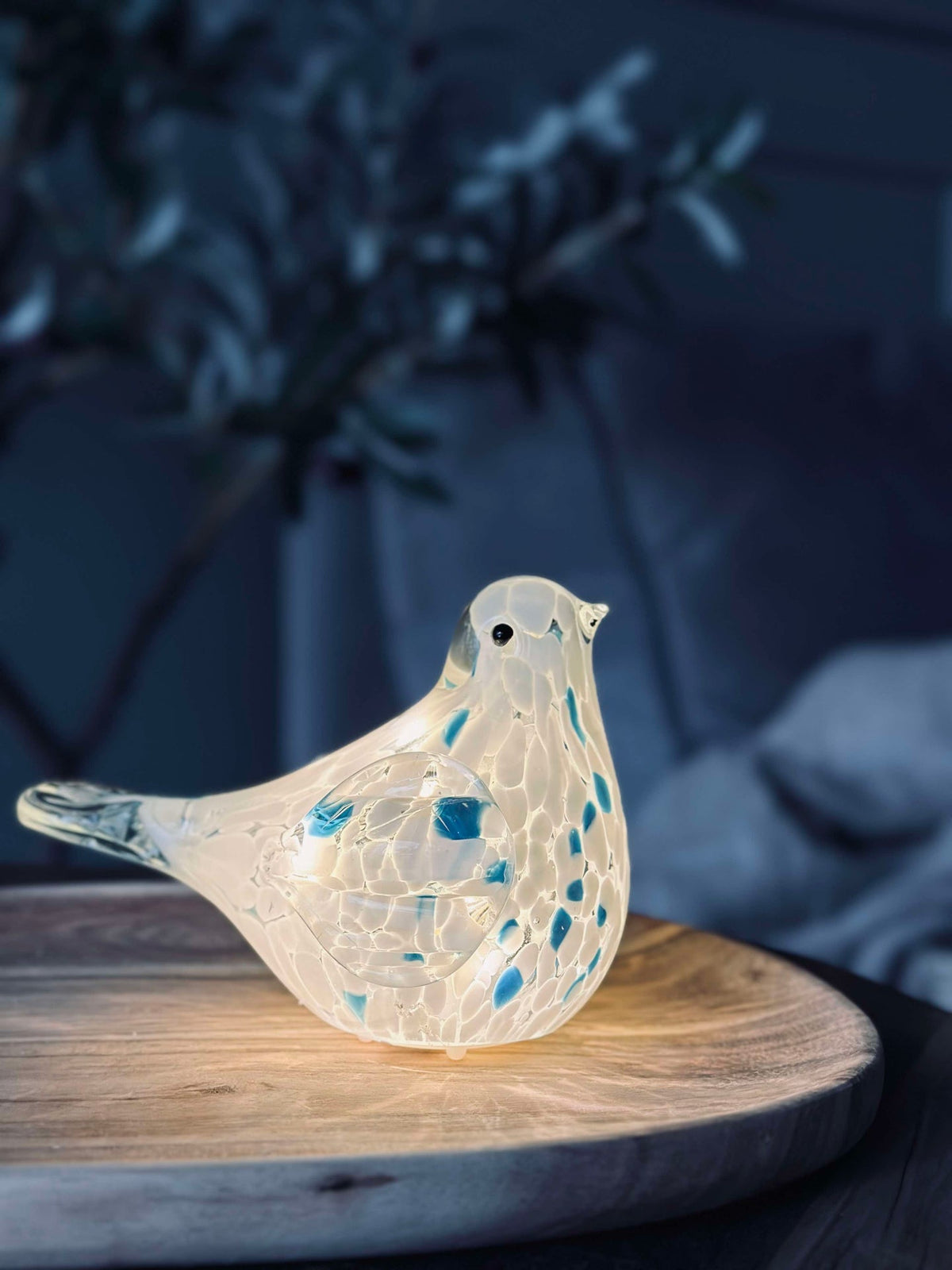 L’Oiseau LED en verre soufflé à la bouche - Blanc