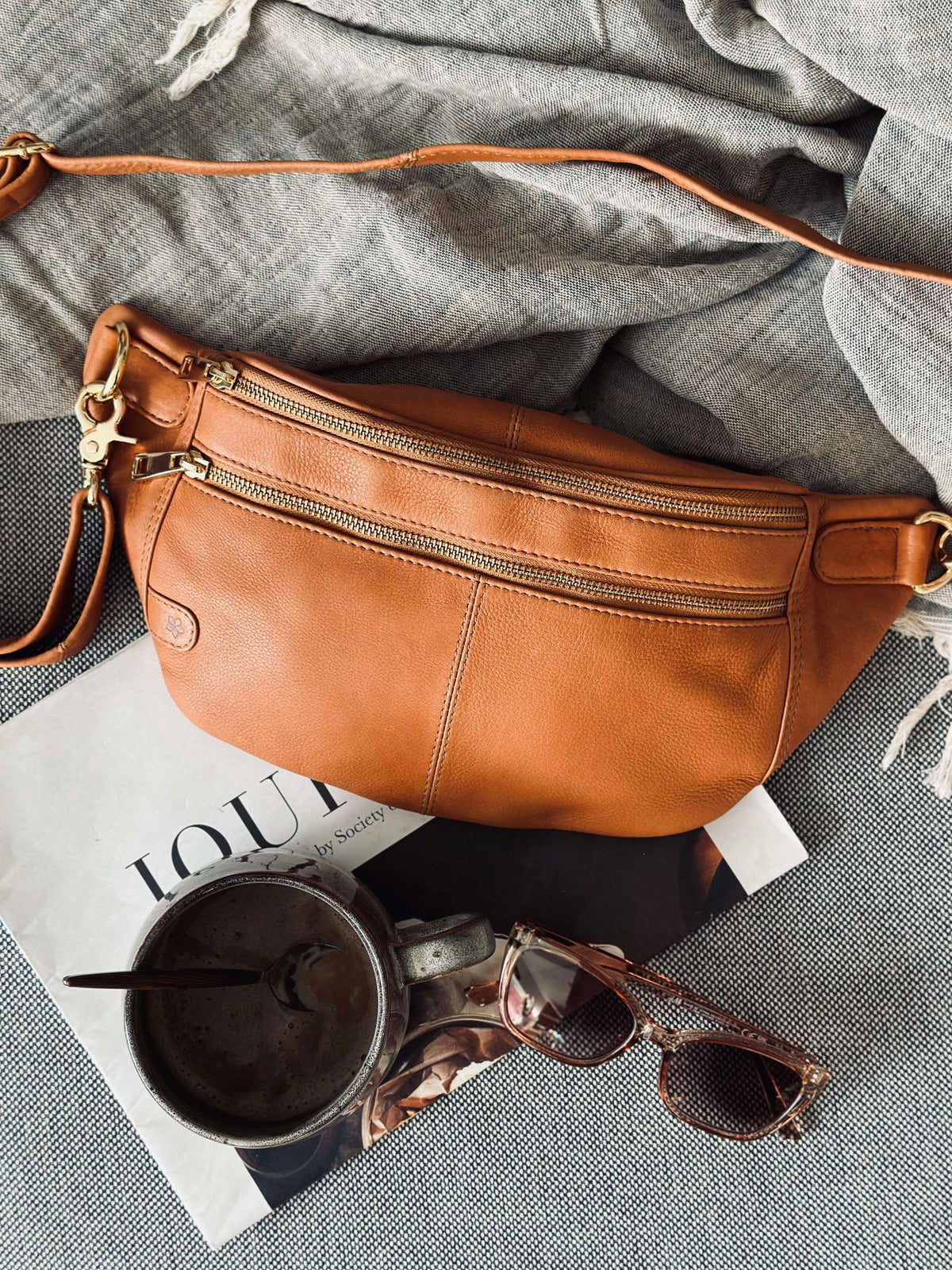 Bumbag Astrid - Cognac / Doré