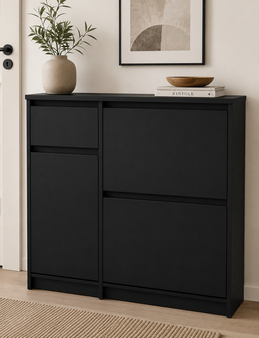 Armoire à chaussures - Noir mat