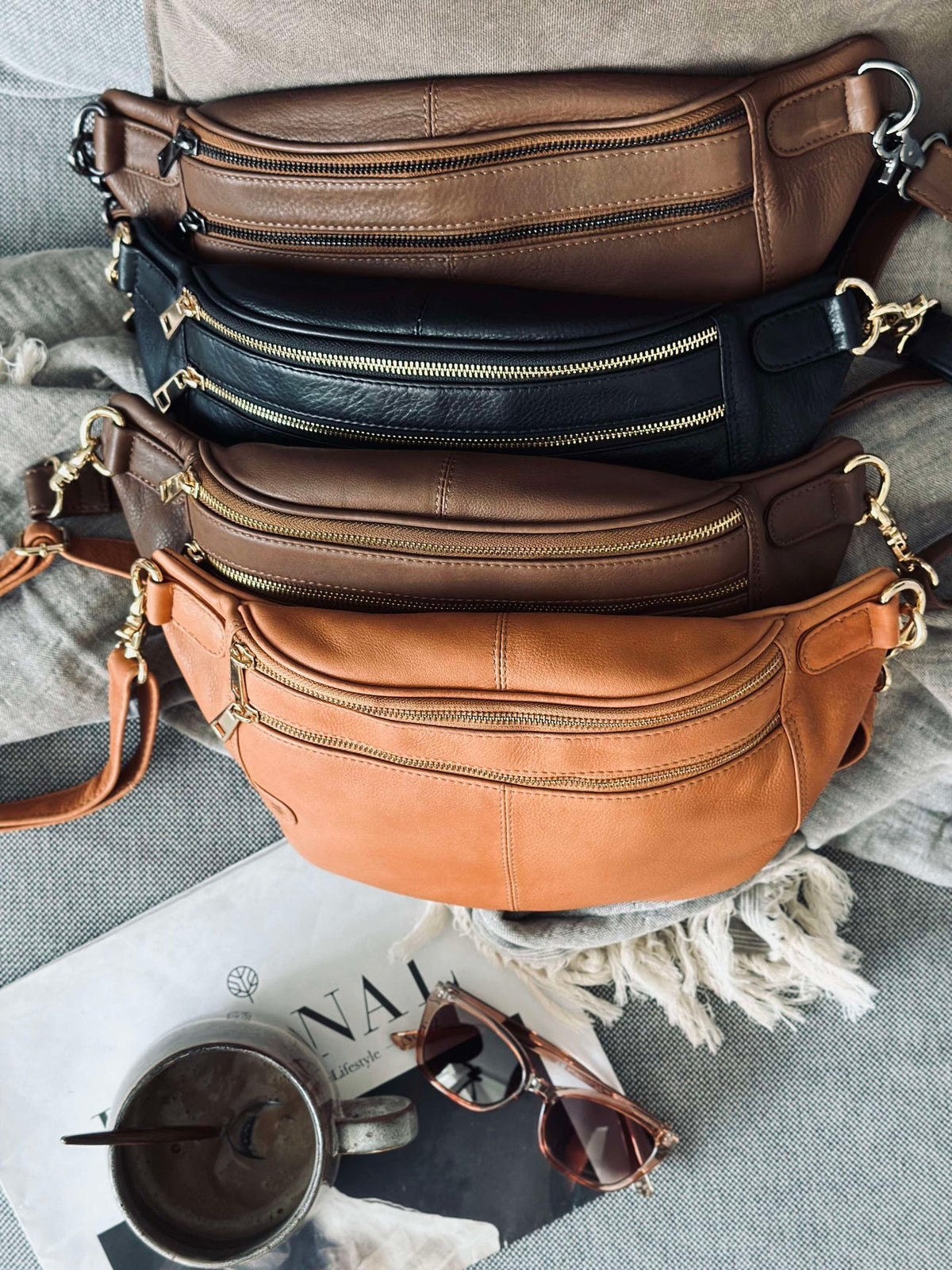 Bumbag Astrid - Cognac / Doré