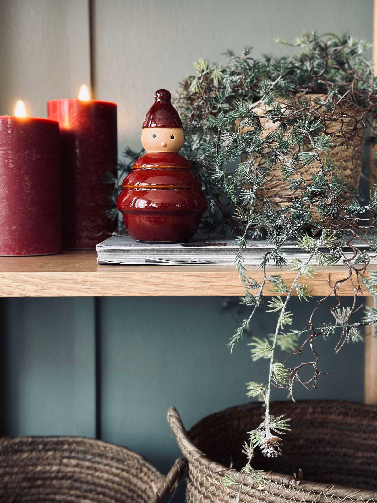 Père Noël en céramique - Rouge