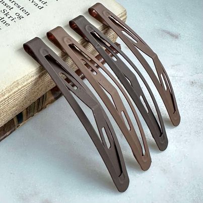 Barrettes à cheveux Mate Brown - 4 pcs.