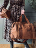Coffret cadeau Sac week-end avec trousse de toilette - Cognac