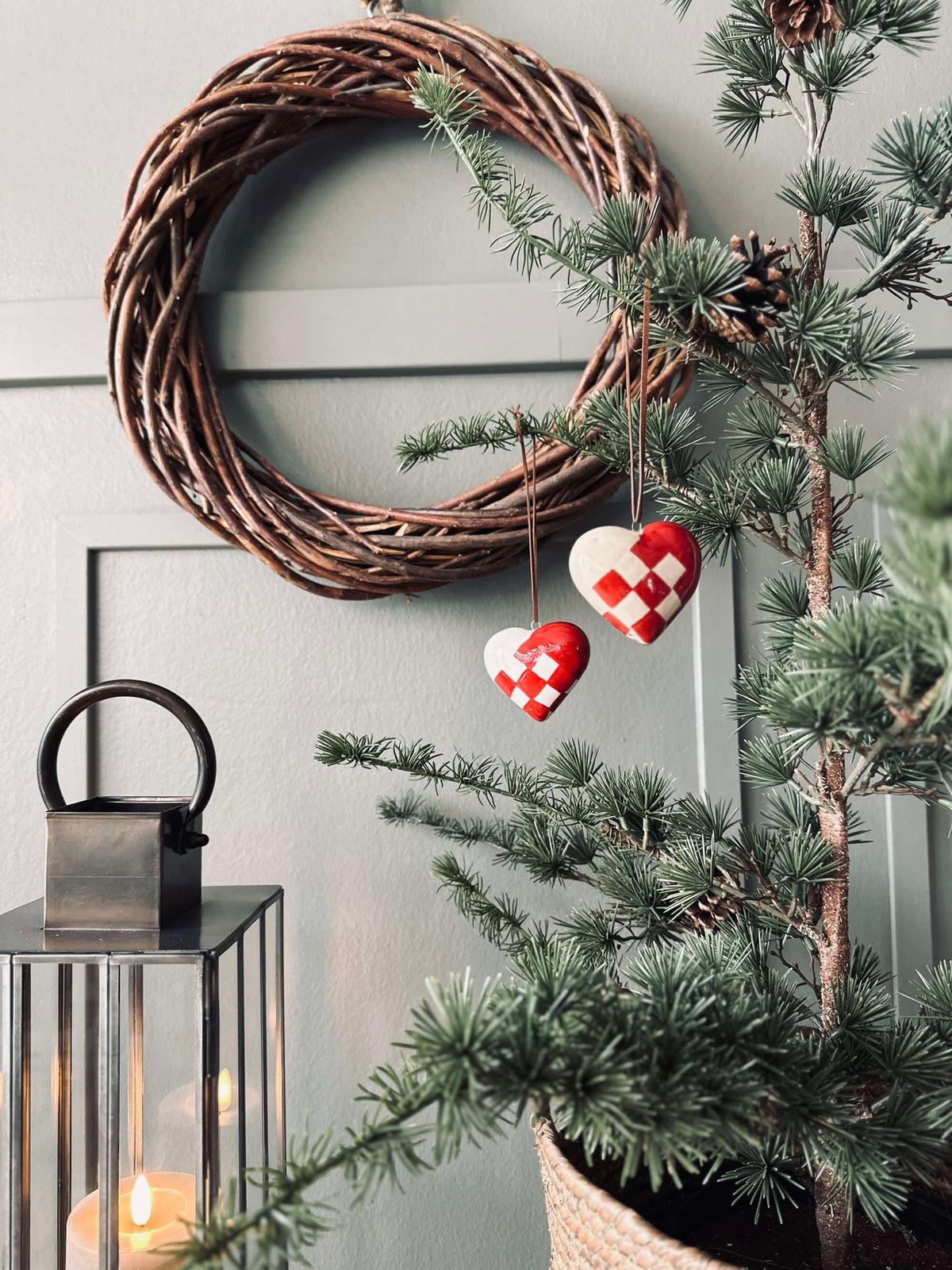 Cœur de Noël à suspendre - 2 pcs