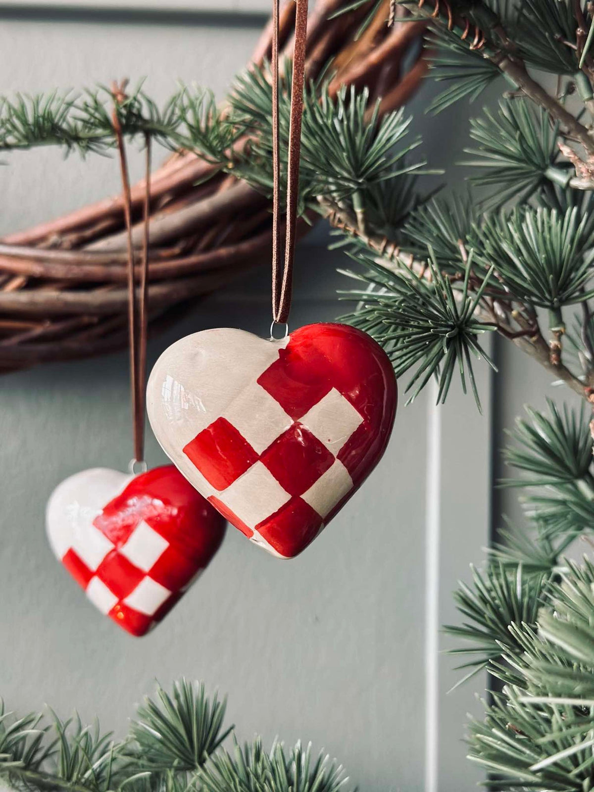 Cœur de Noël à suspendre - 2 pcs