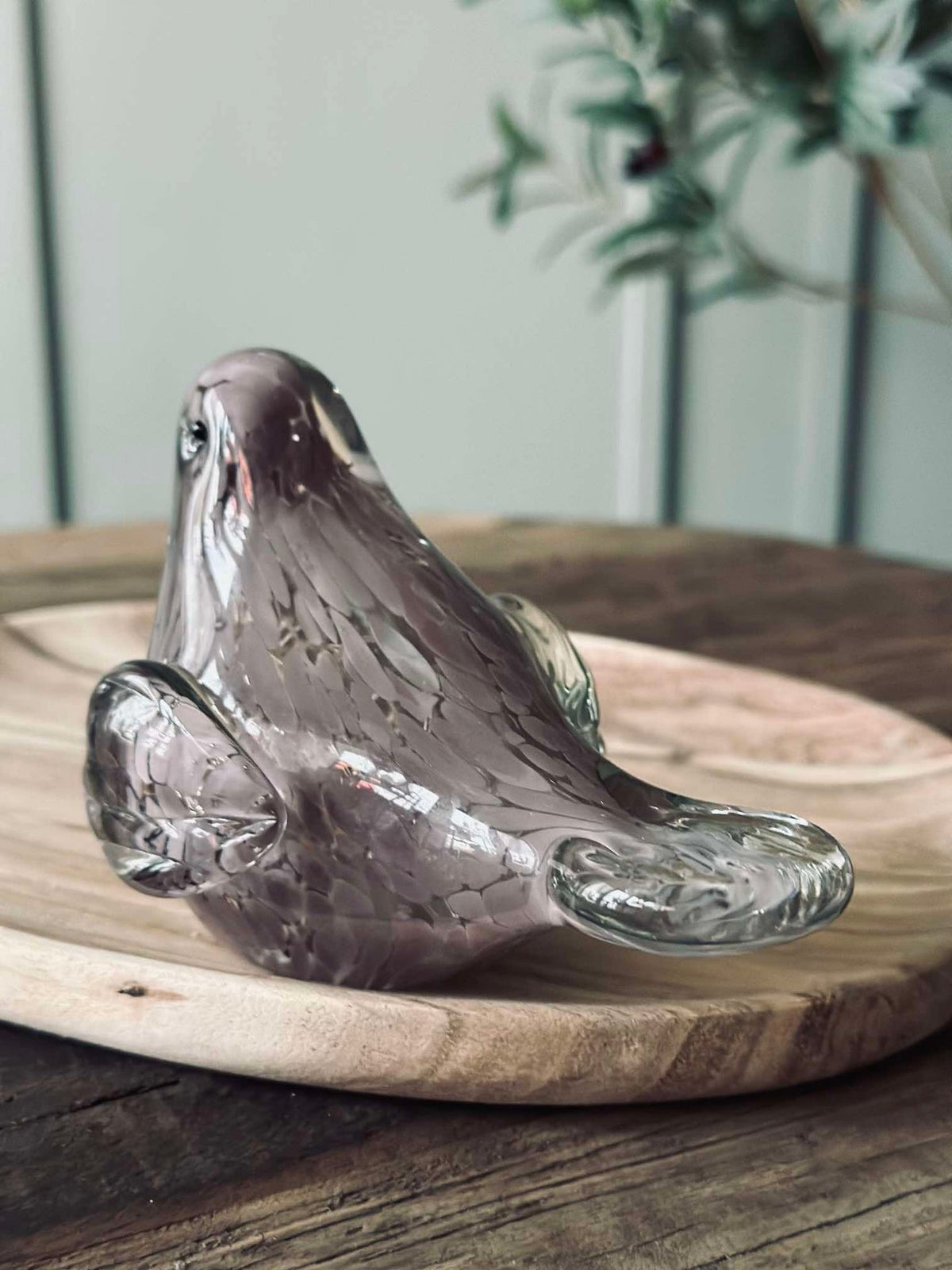 Oiseau LED en verre soufflé à la bouche - Old Rose