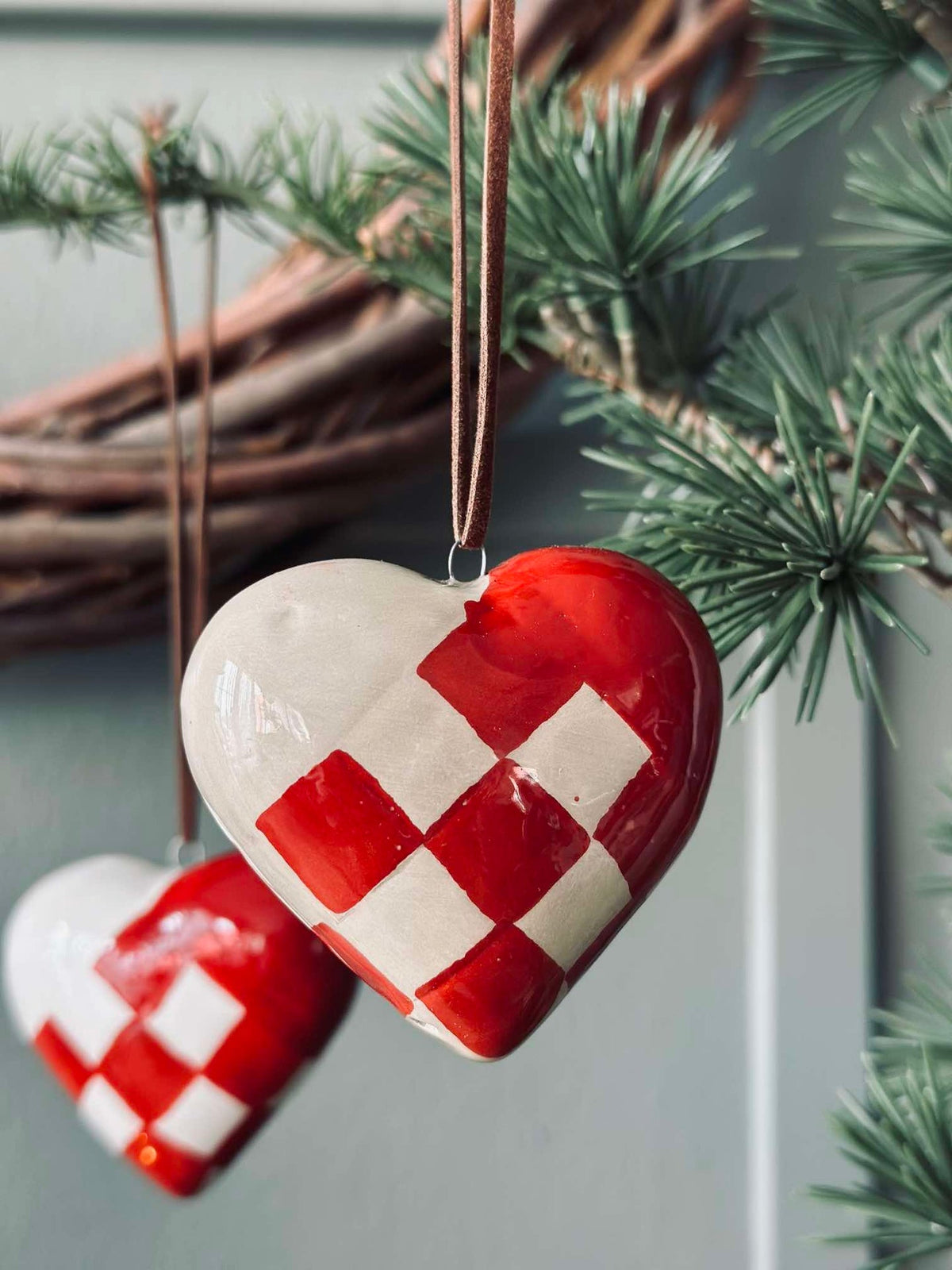 Cœur de Noël à suspendre - 2 pcs