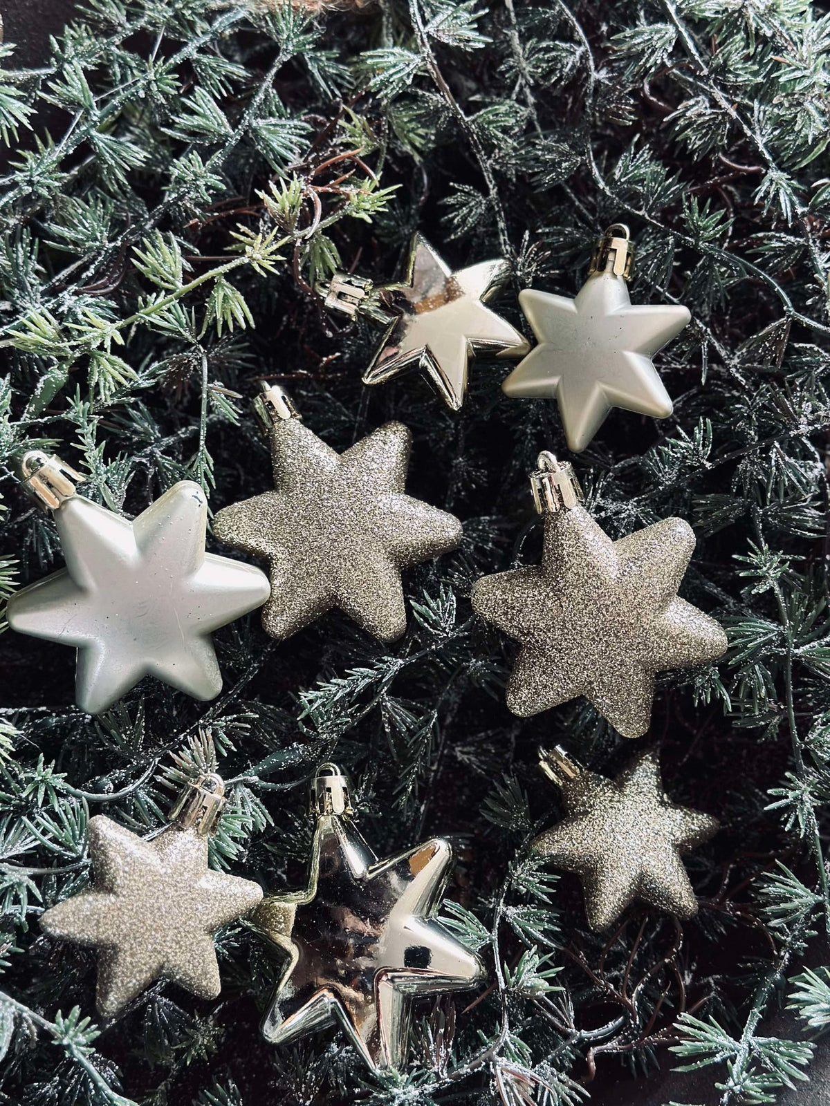 Boules de Noël avec étoiles - Lot de 16 pièces