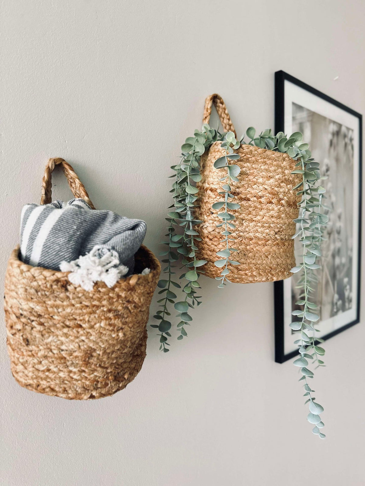 Panier suspendu avec poignée - Jute small