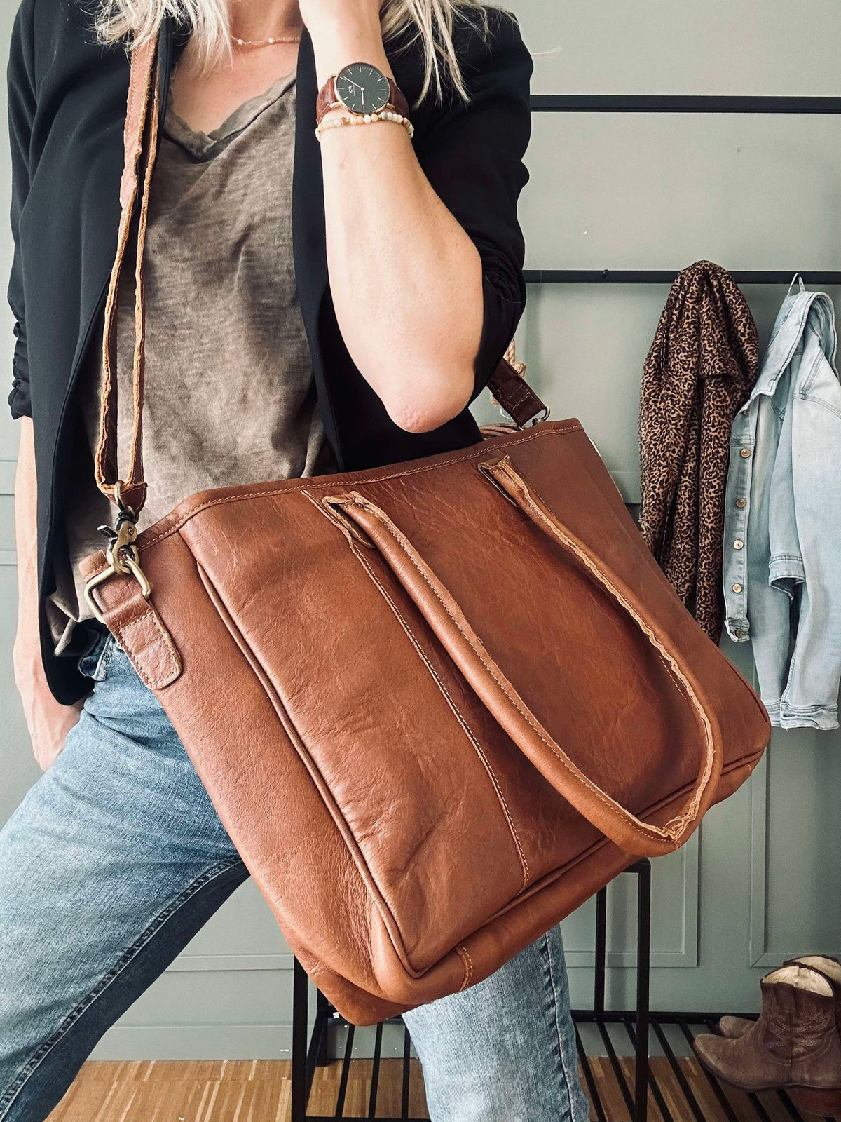 Sac de travail Norma Cognac