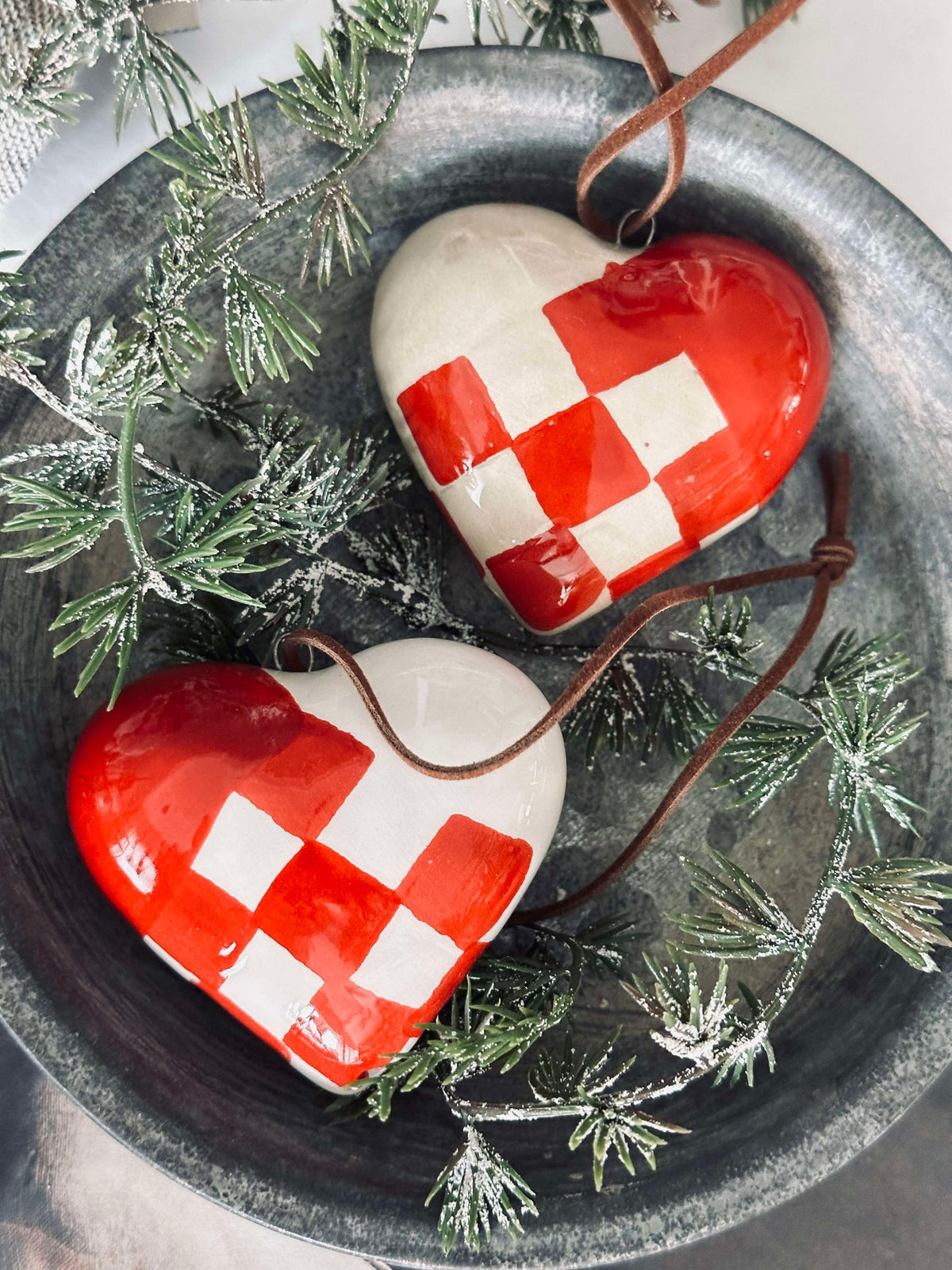 Cœur de Noël à suspendre - 2 pcs