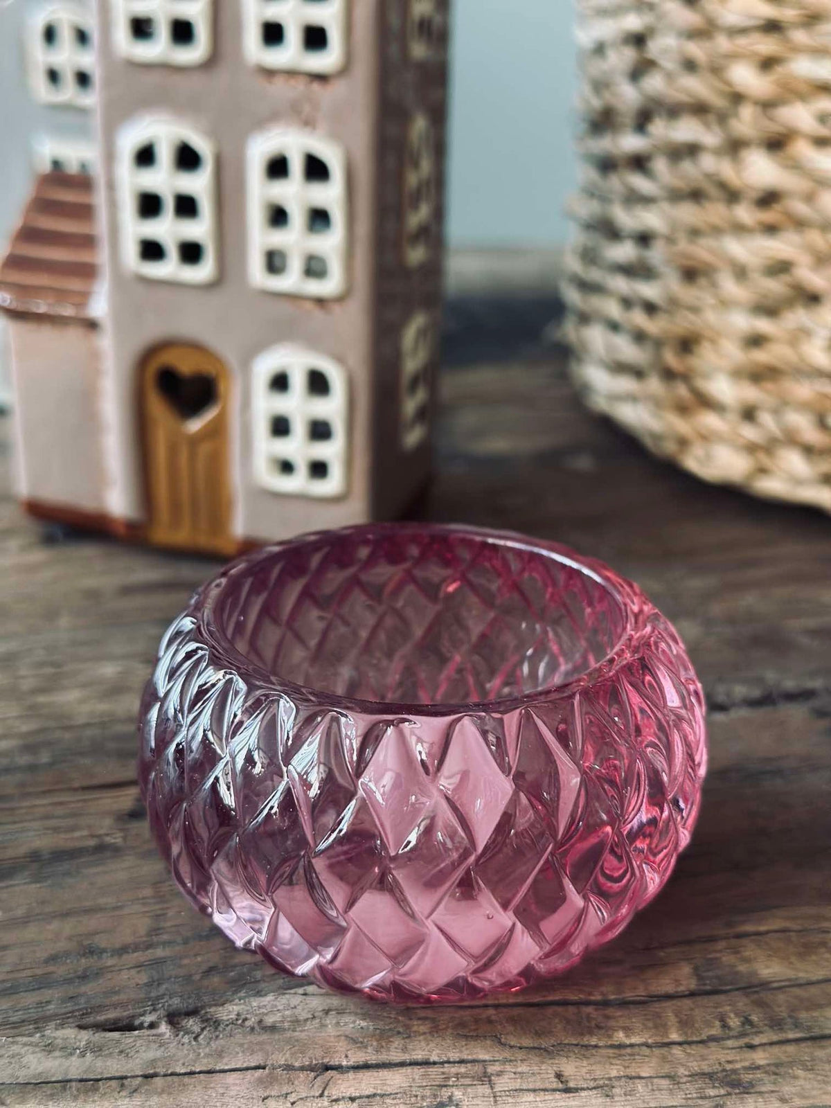 Photophore pour bougies chauffe-plat Diamond - Rose
