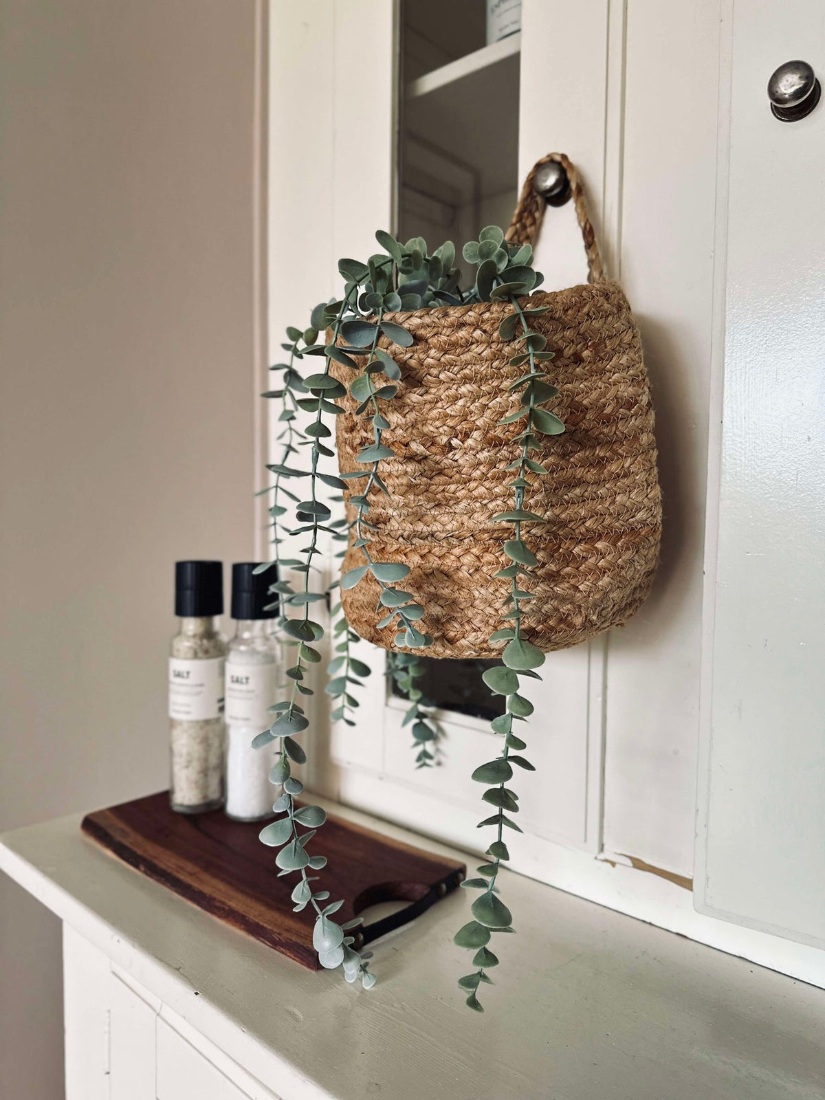 Panier suspendu avec anse - Jute medium