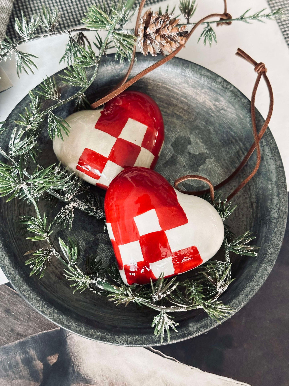 Cœur de Noël à suspendre - 2 pcs