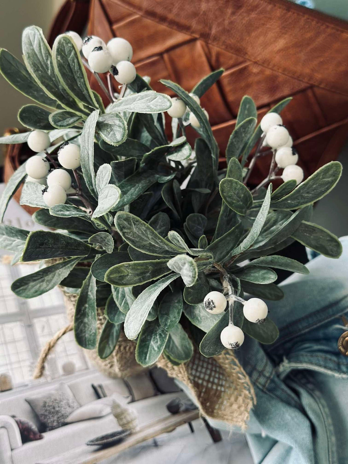 Fleur avec baies neige