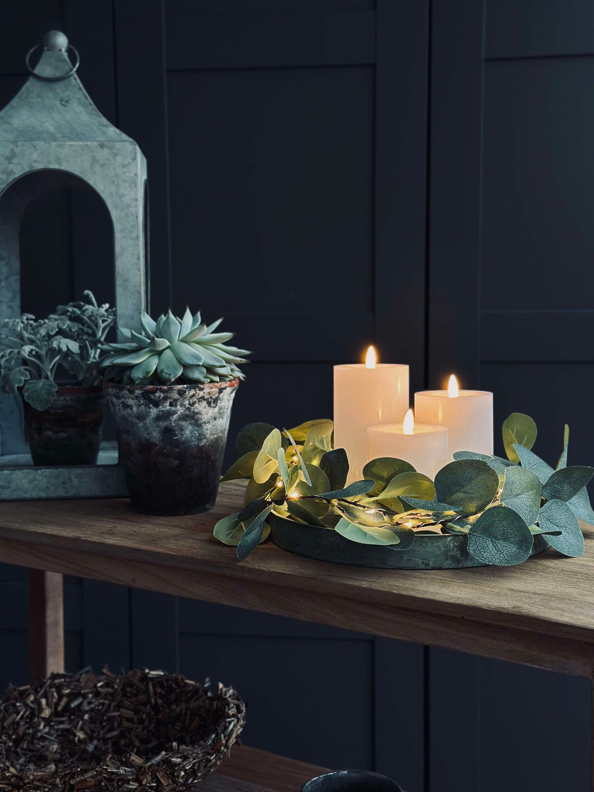 Bougies LED en bloc / Blanche – lot de 3 bougies bloc