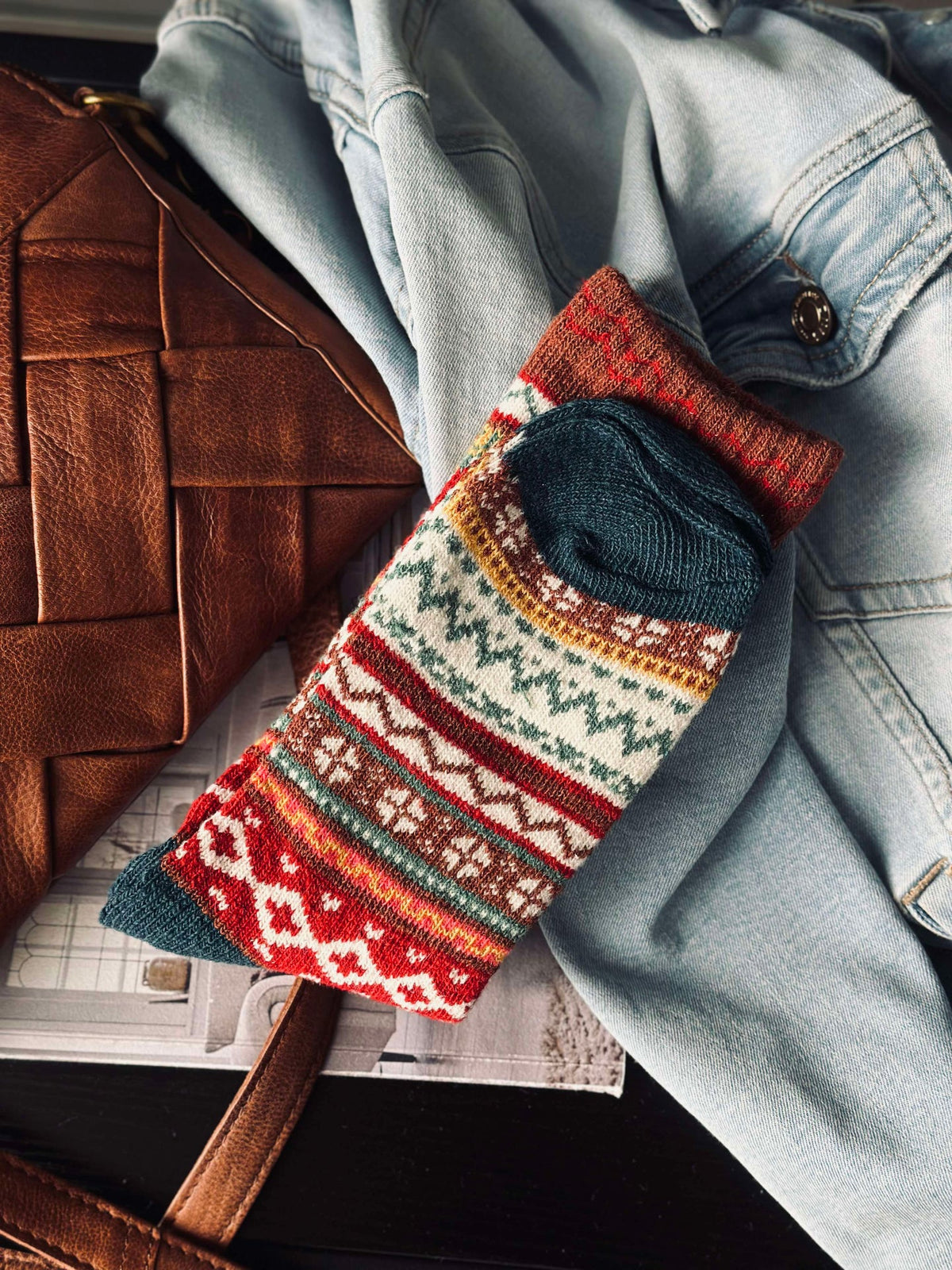 Chaussettes aux belles couleurs - Mélange rouge