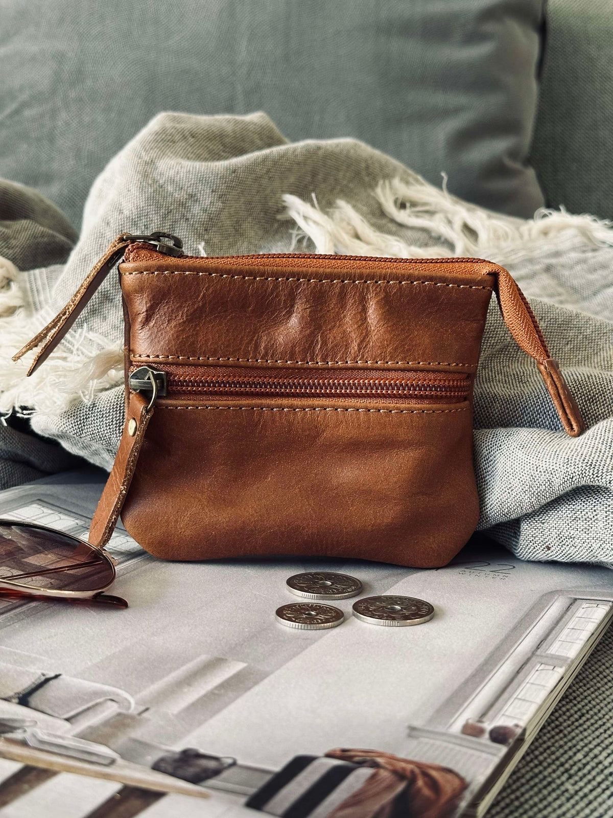 Portefeuille Cognac Cuir de Buffle