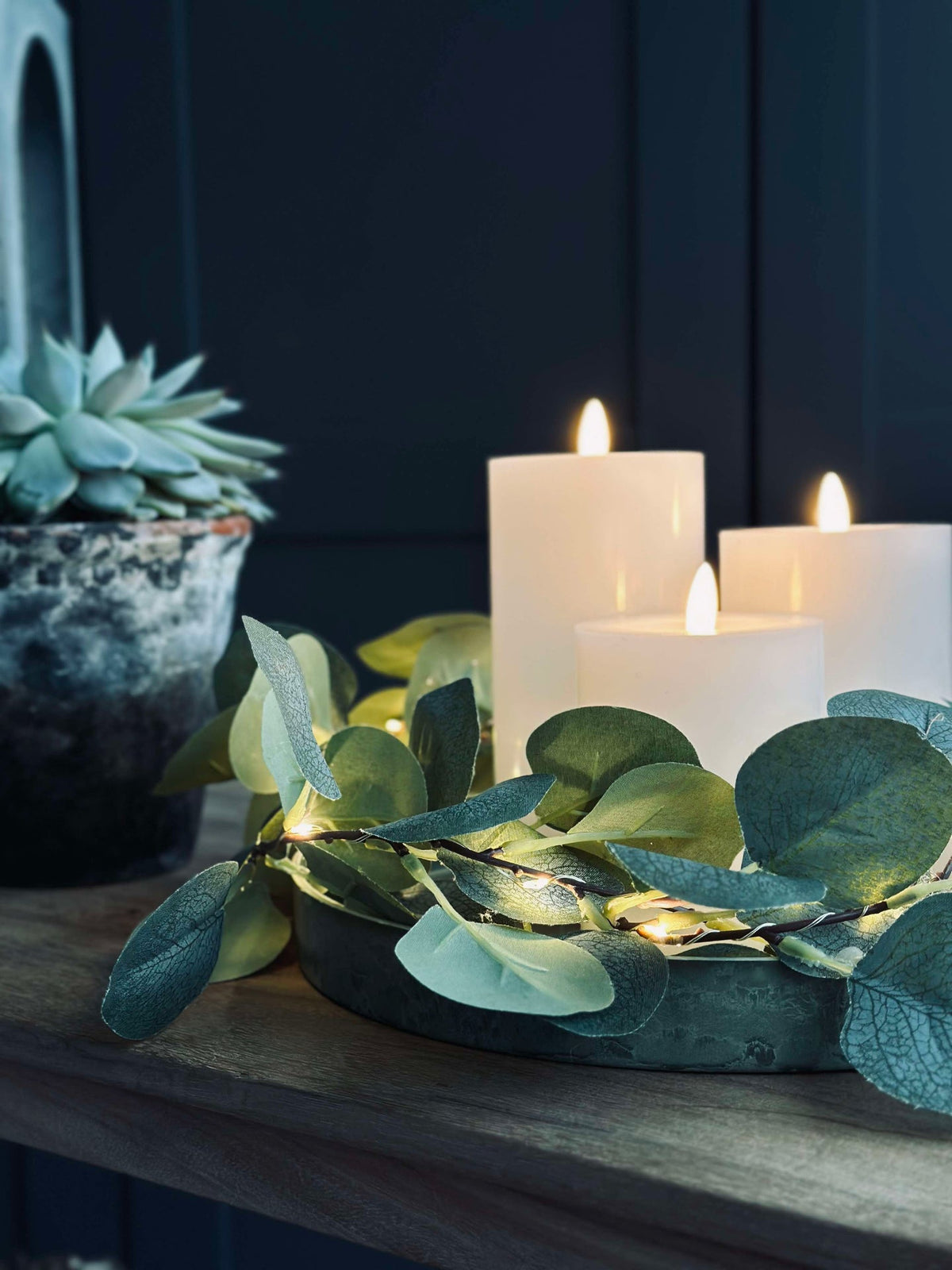 Bougies LED en bloc / Blanche – lot de 3 bougies bloc