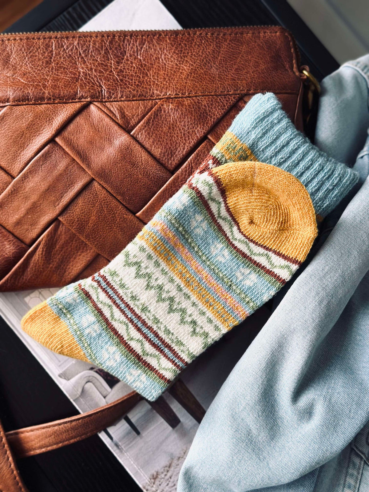 Chaussettes aux belles couleurs - Blue / yellow mix