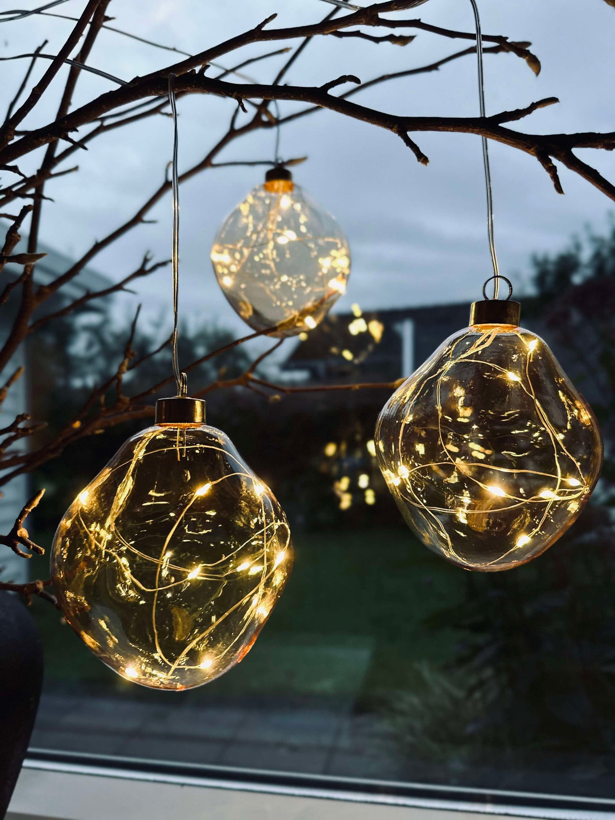LED Lyskugler Golden - Lot de 3