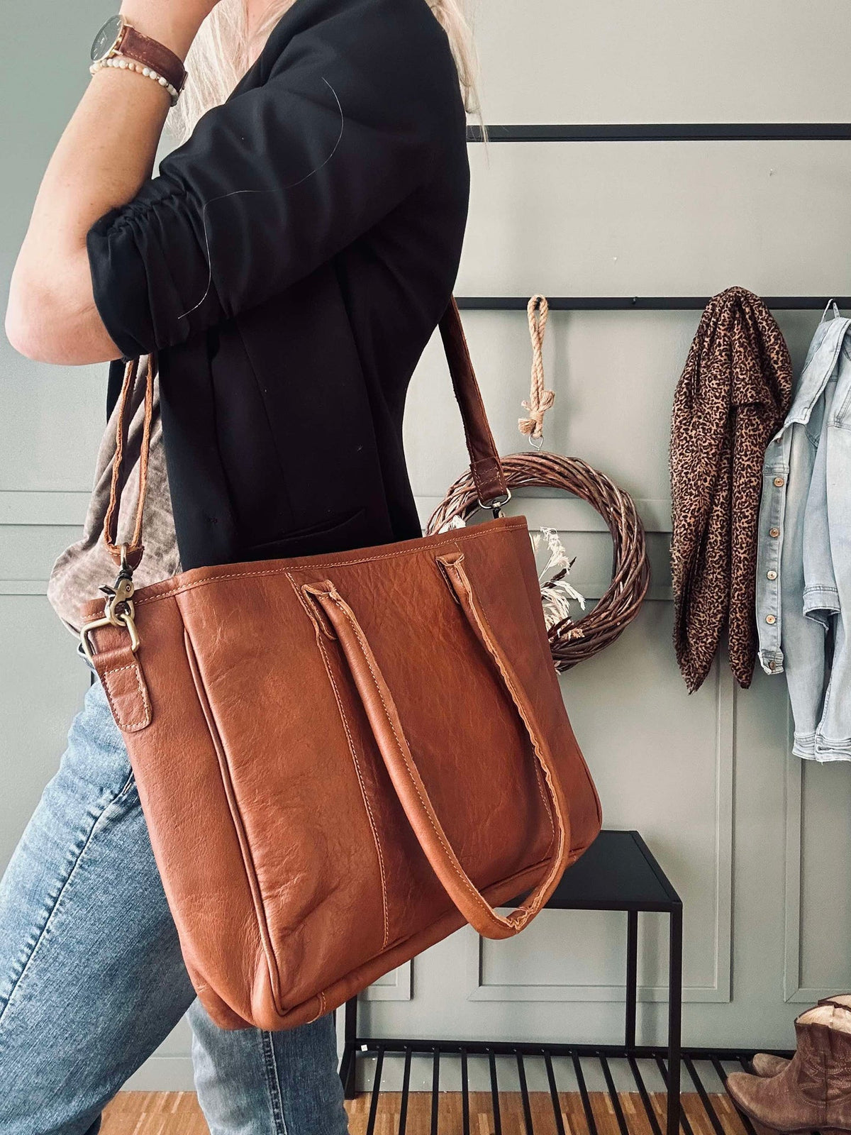 Sac de travail Norma Cognac
