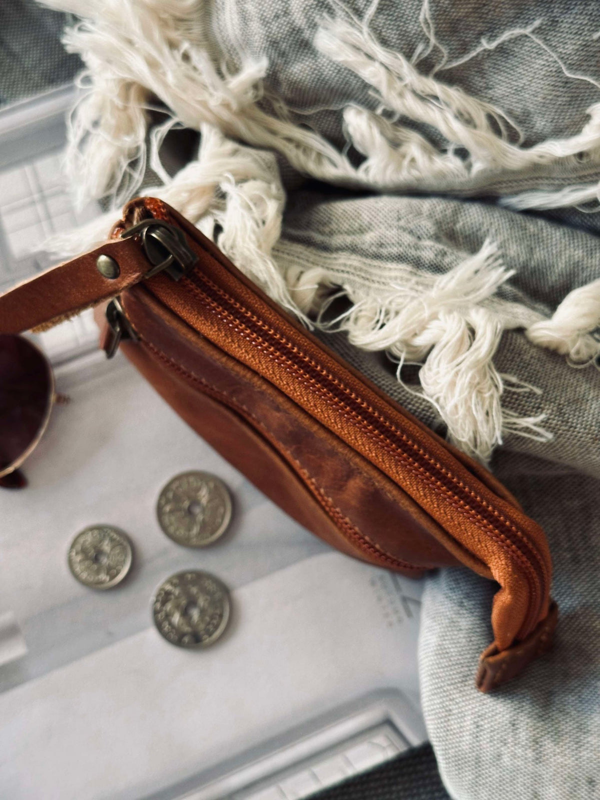 Portefeuille Cognac Cuir de Buffle