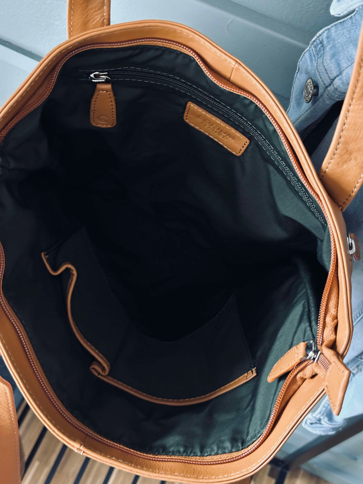 Shopping bag Marina en cuir souple - Cognac