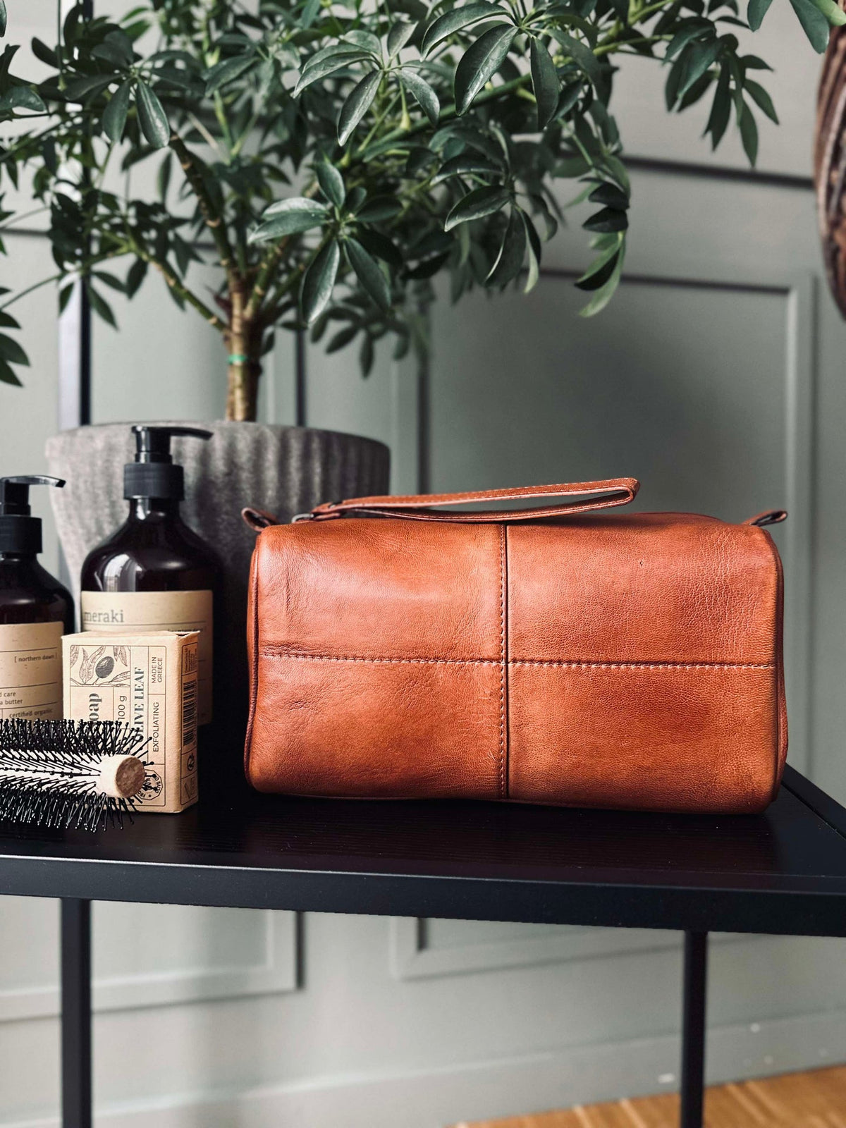 Trousse de toilette Roy Cognac