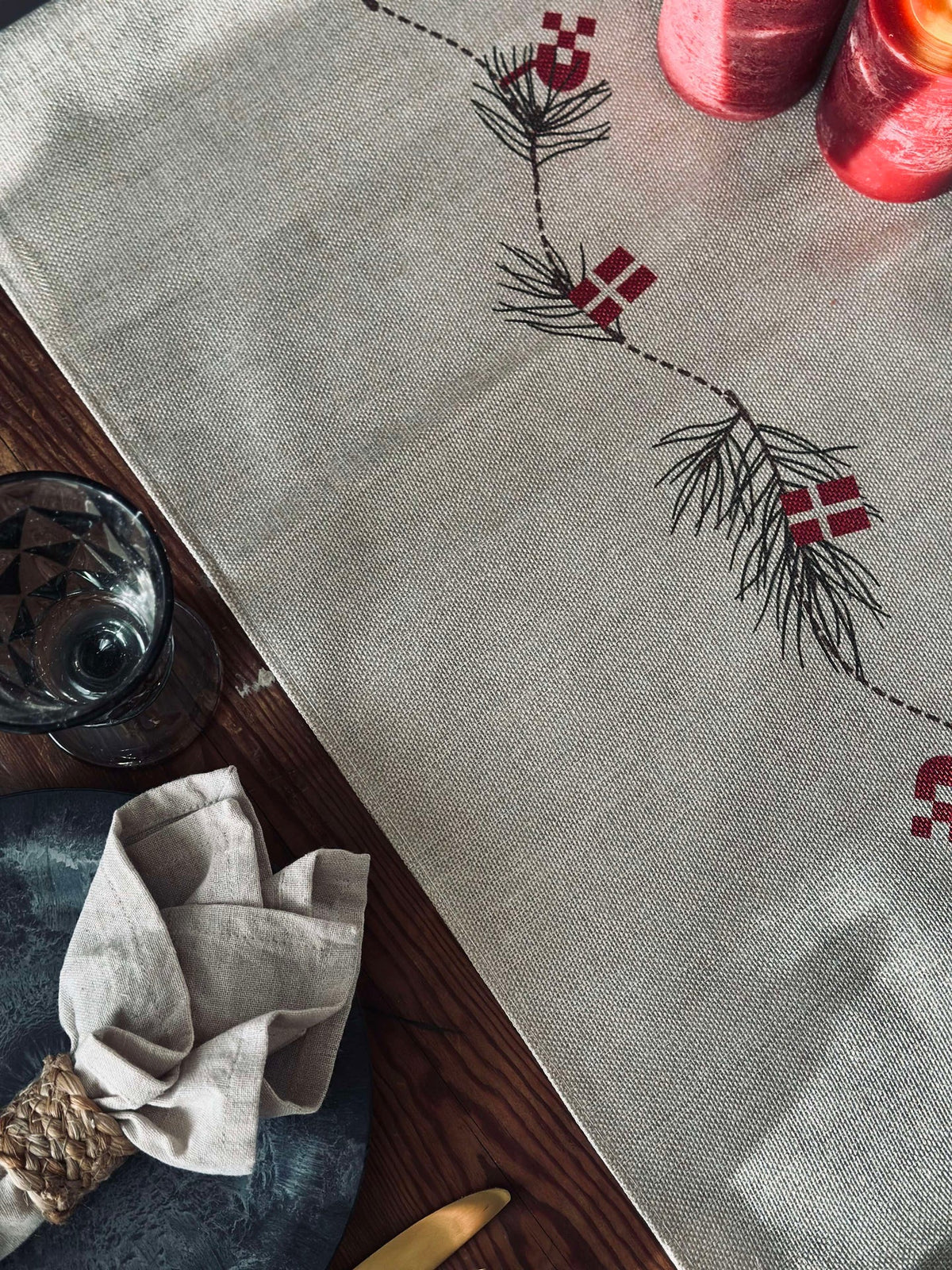 Chemin de table Noël 50x150