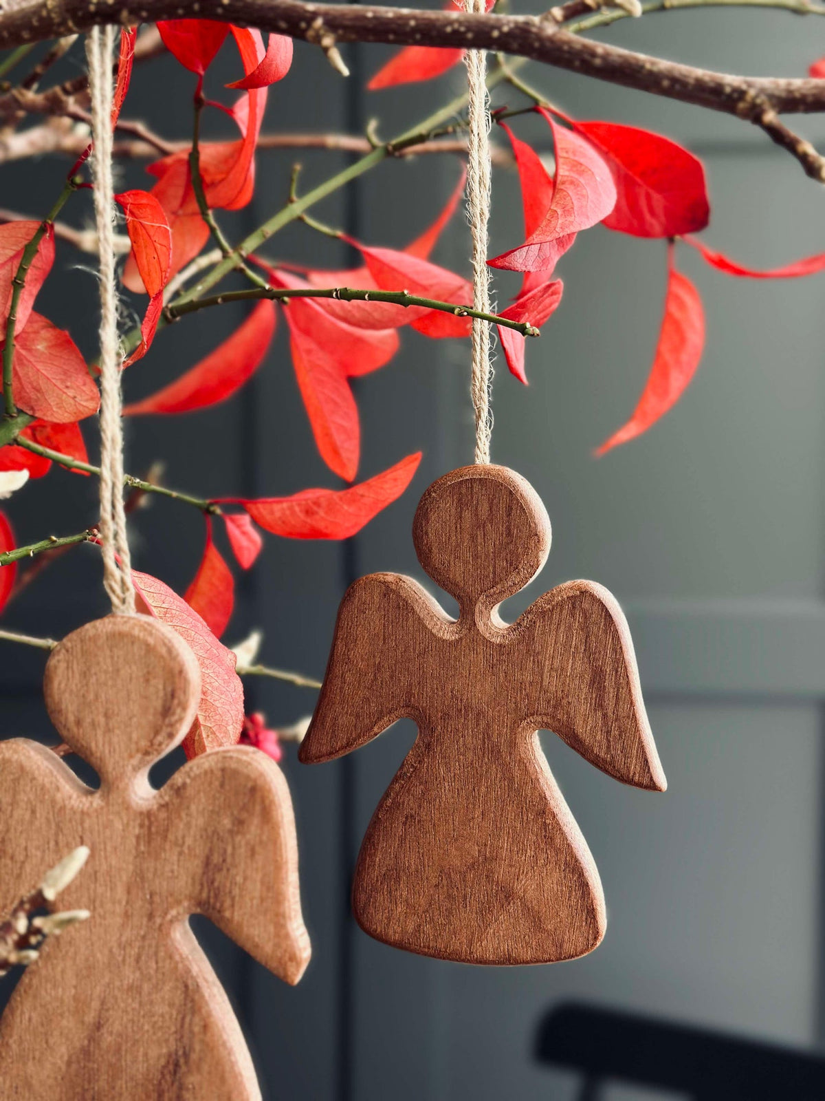 Suspension Ange en bois - Foncé