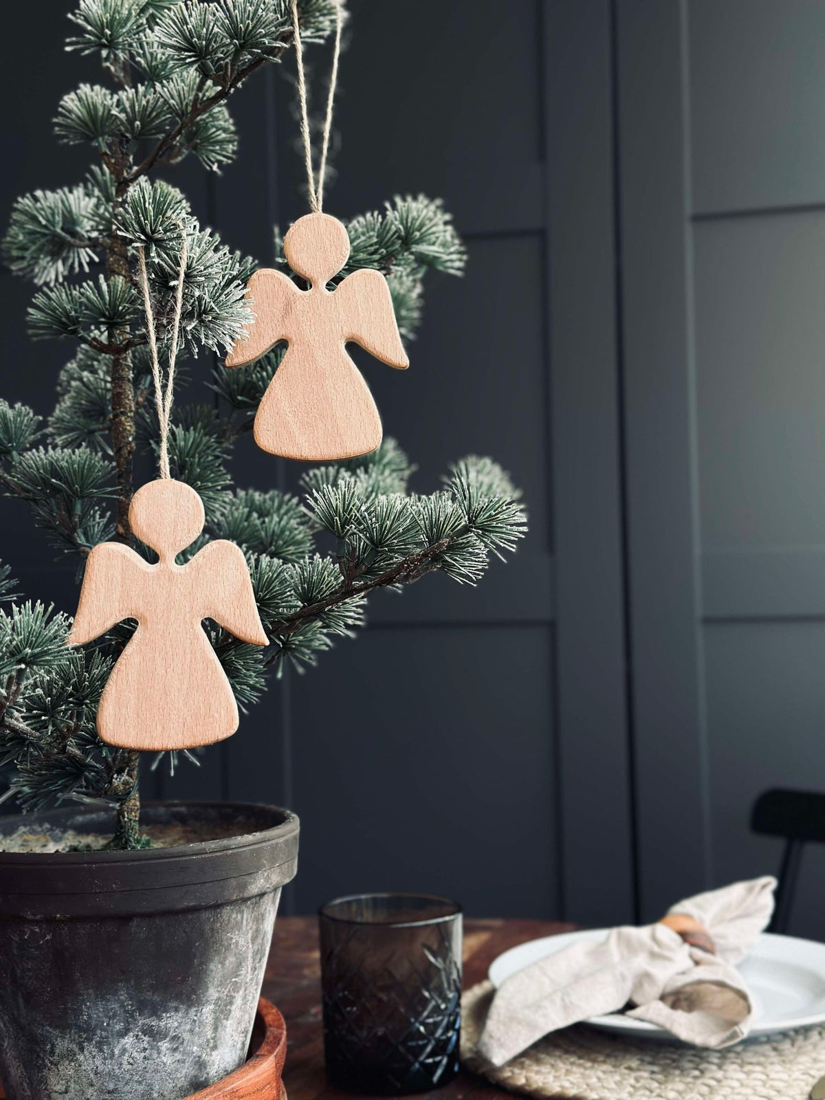 Suspension Ange en bois - clair