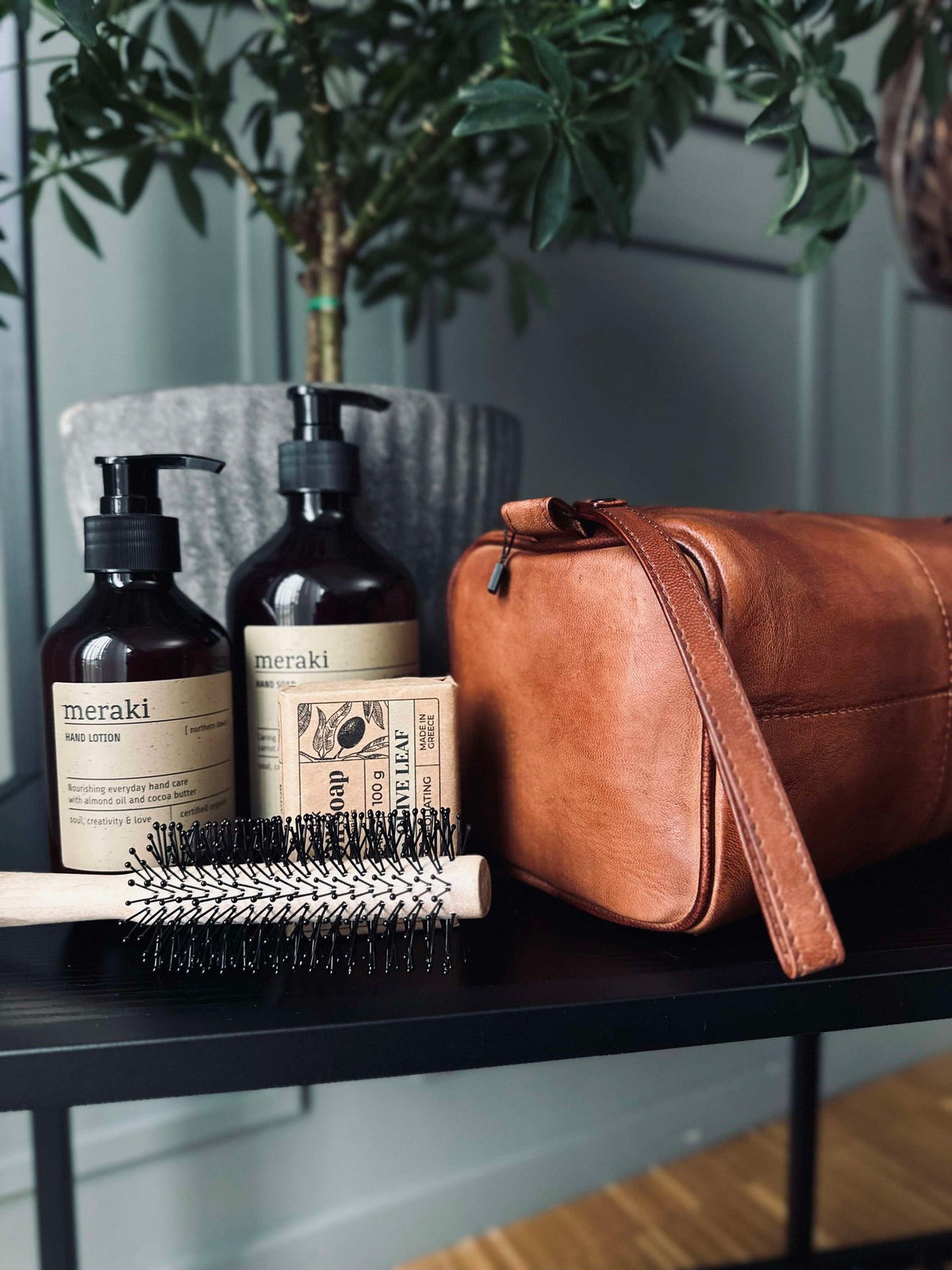 Trousse de toilette Roy Cognac