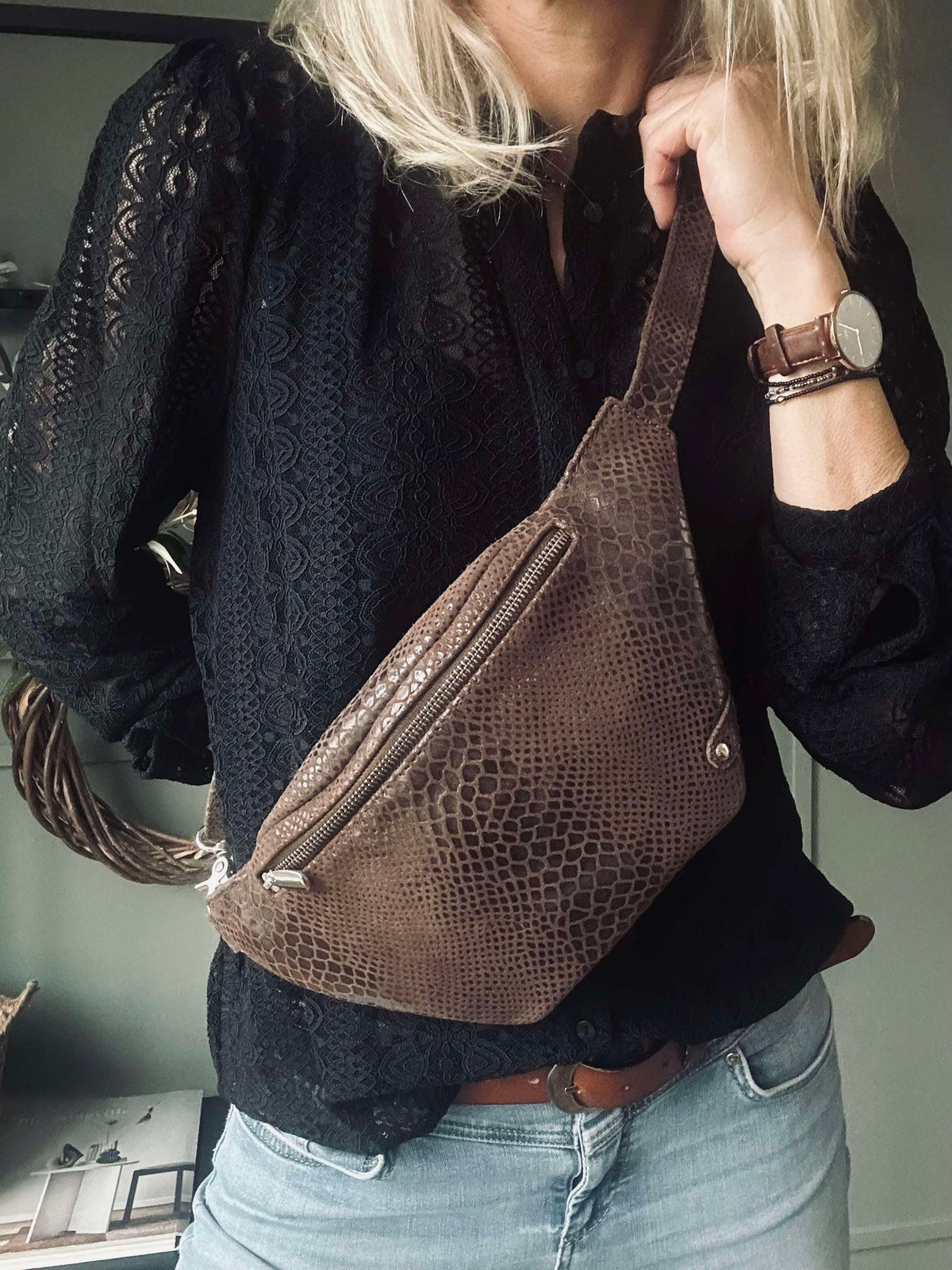 Bumbag Aura Brown Croco