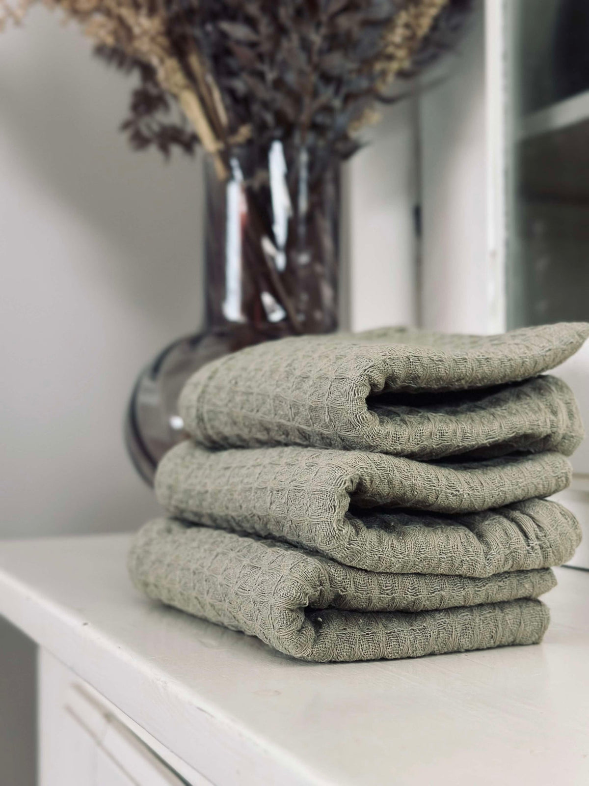 Torchons 3 pcs. - Gaufrés Beige Foncé