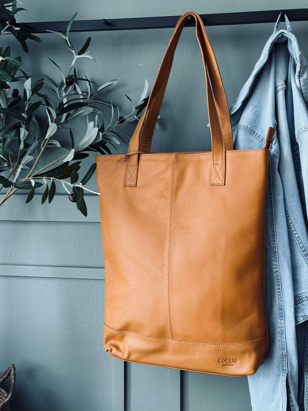 Shopping bag Marina en cuir souple - Cognac