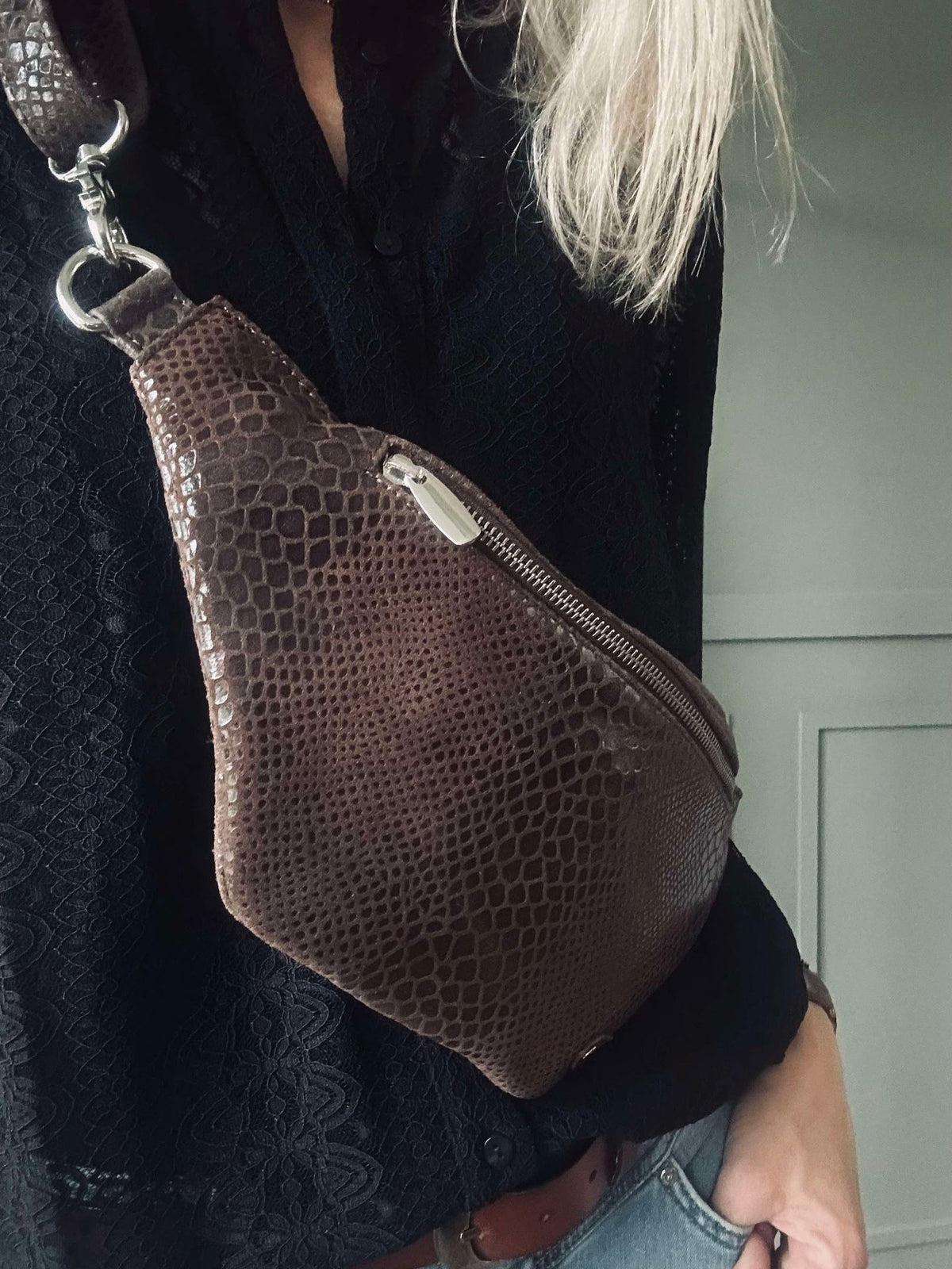 Bumbag Aura Brown Croco