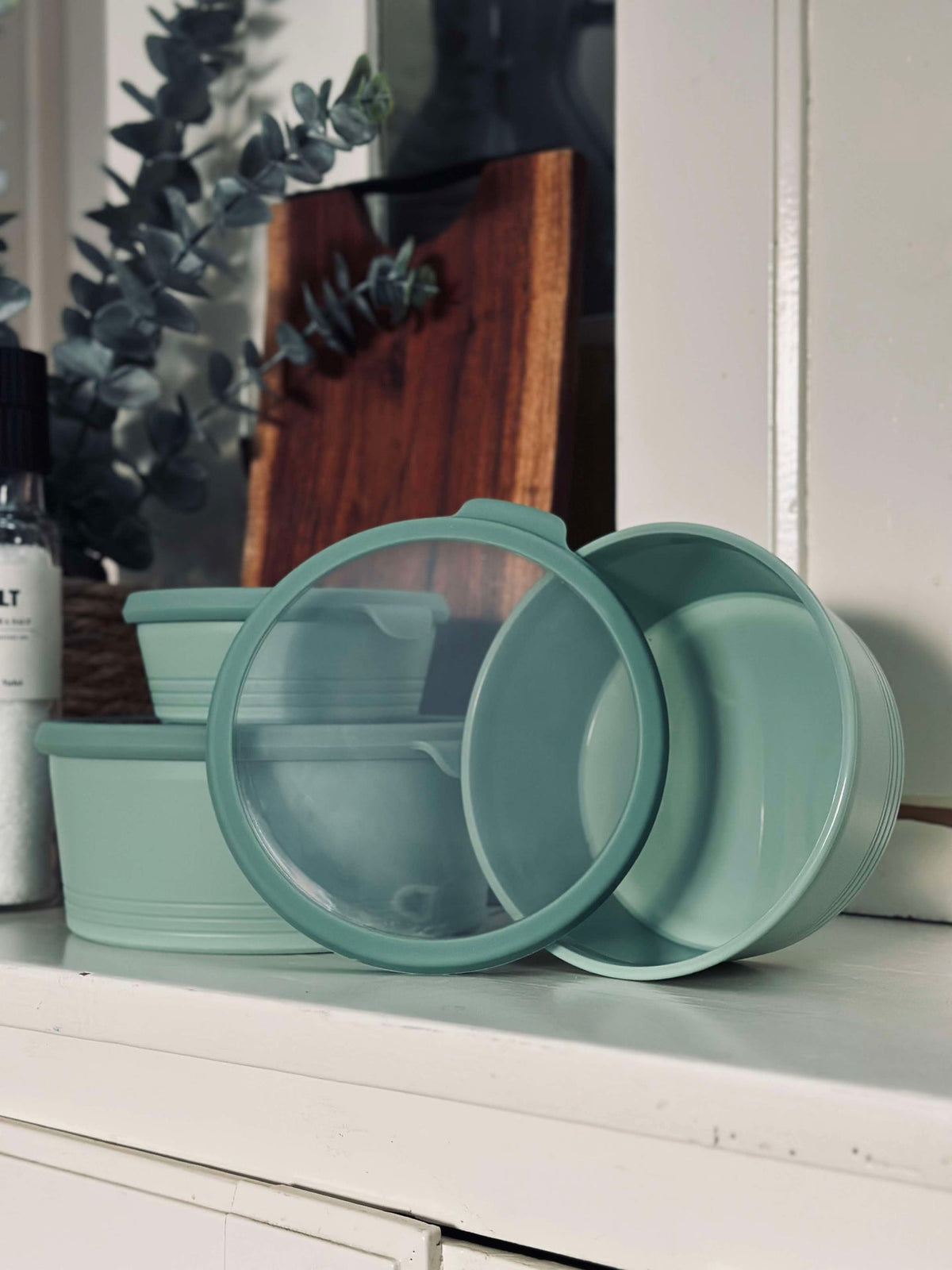 Bols avec couvercles - Lot de 3 bols verts