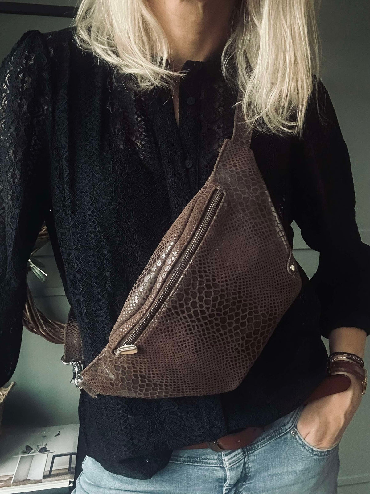 Bumbag Aura Brown Croco
