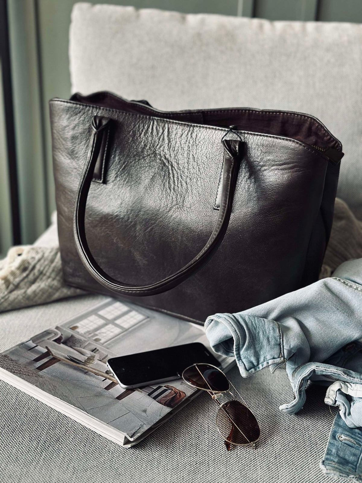 Sac de travail / shopper Brown  – Soft leather
