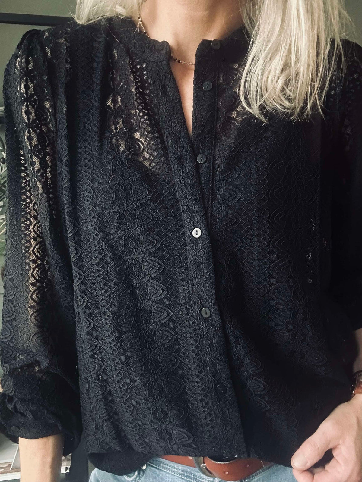 Chemise à dentelle – Black
