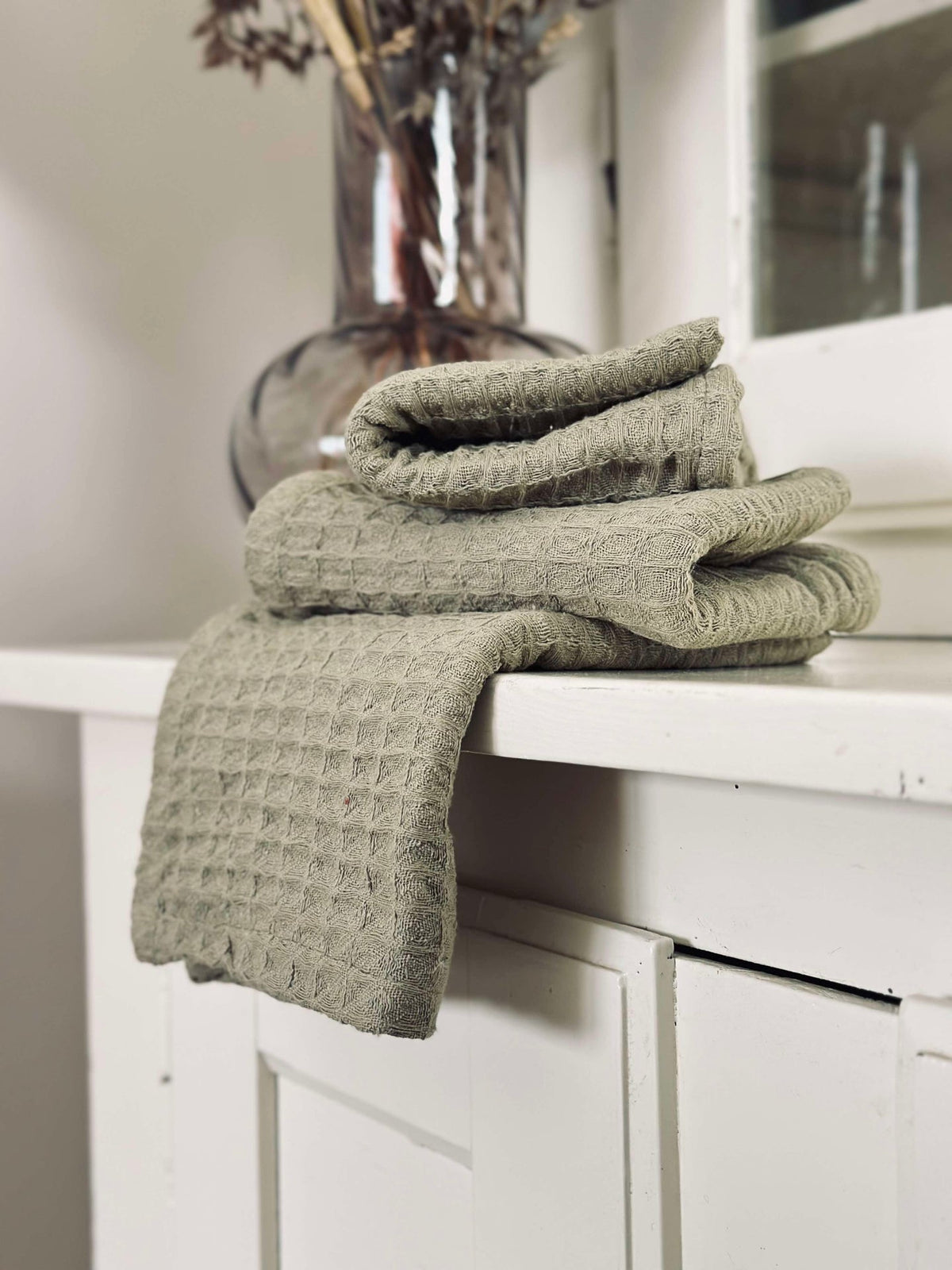 Torchons 3 pcs. - Gaufrés Beige Foncé