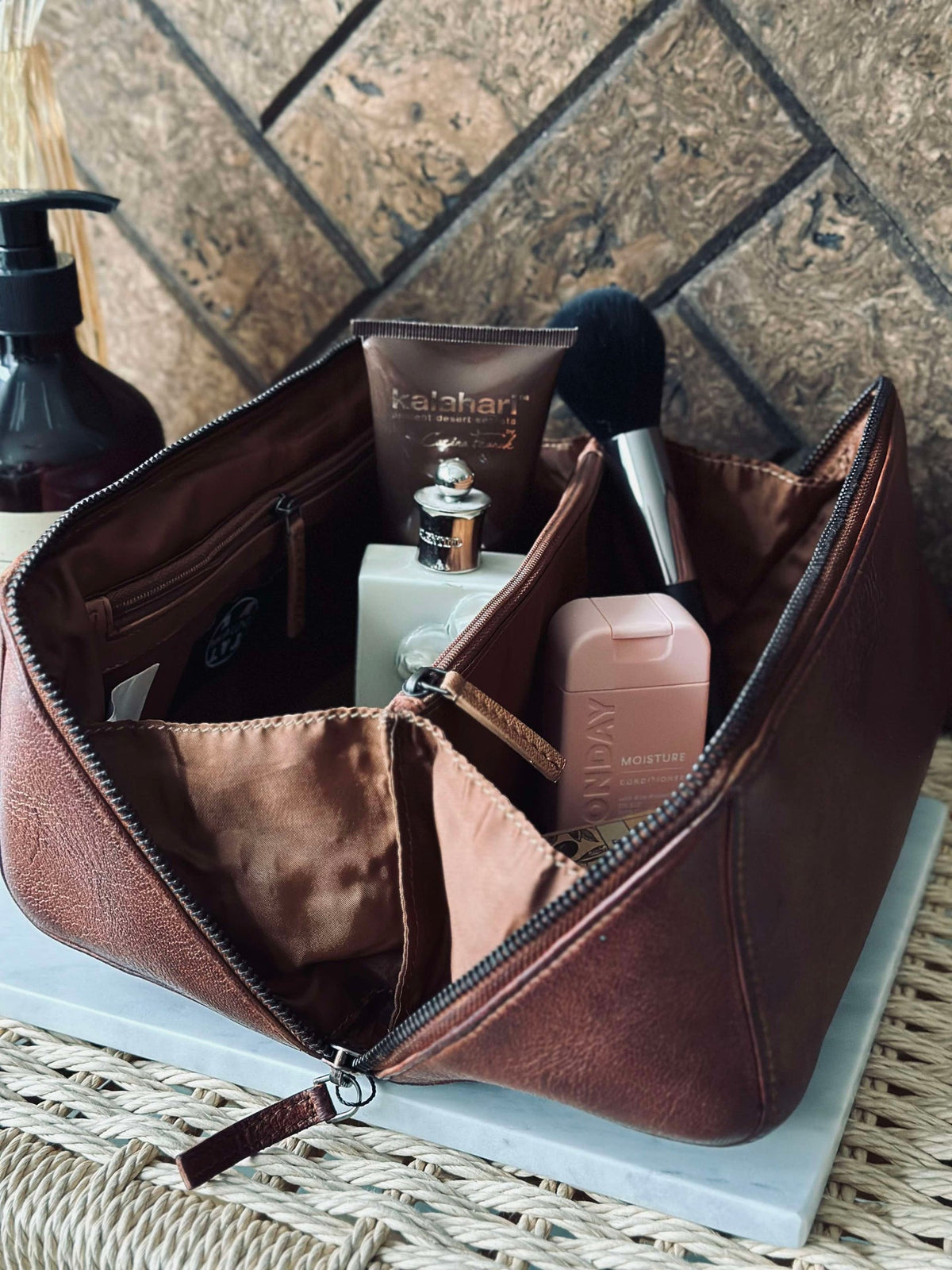 Trousse de toilette Dark Cognac