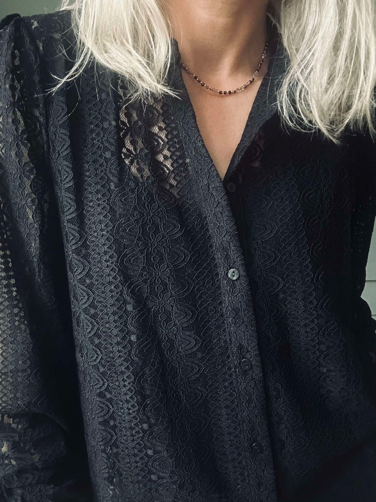 Chemise à dentelle – Black
