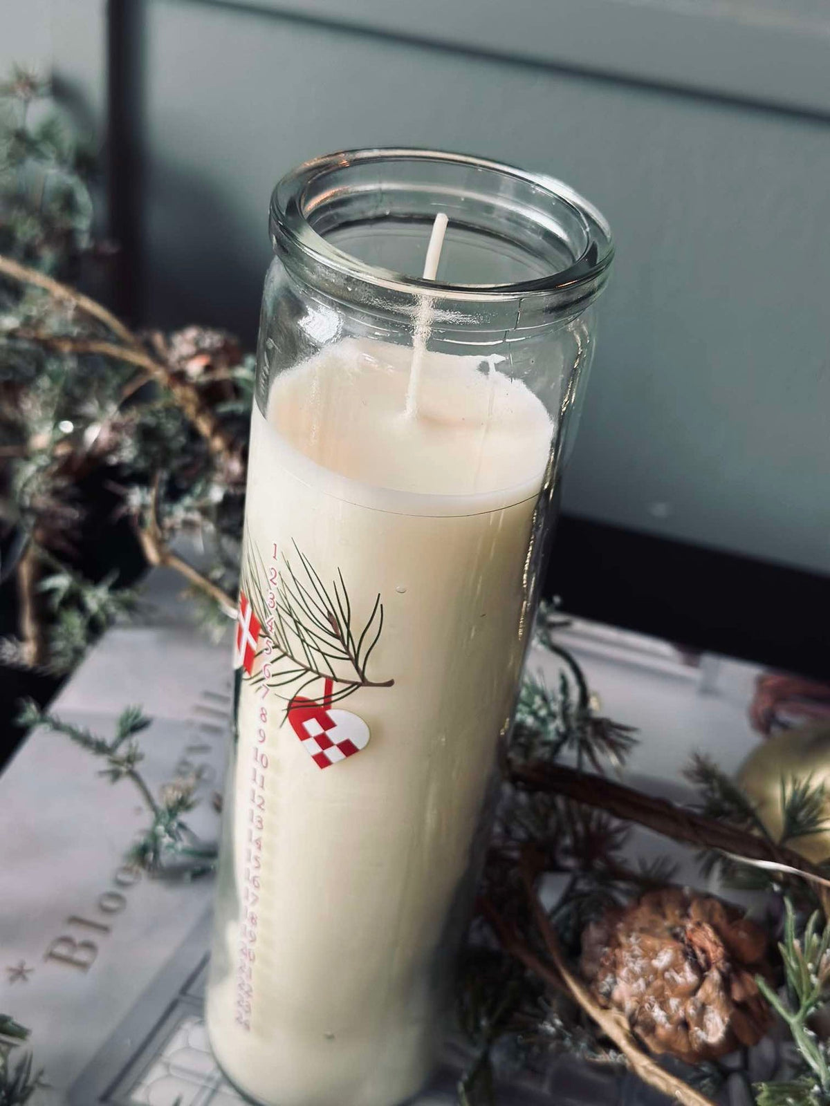 Bougie calendrier en verre - Dansk Jul