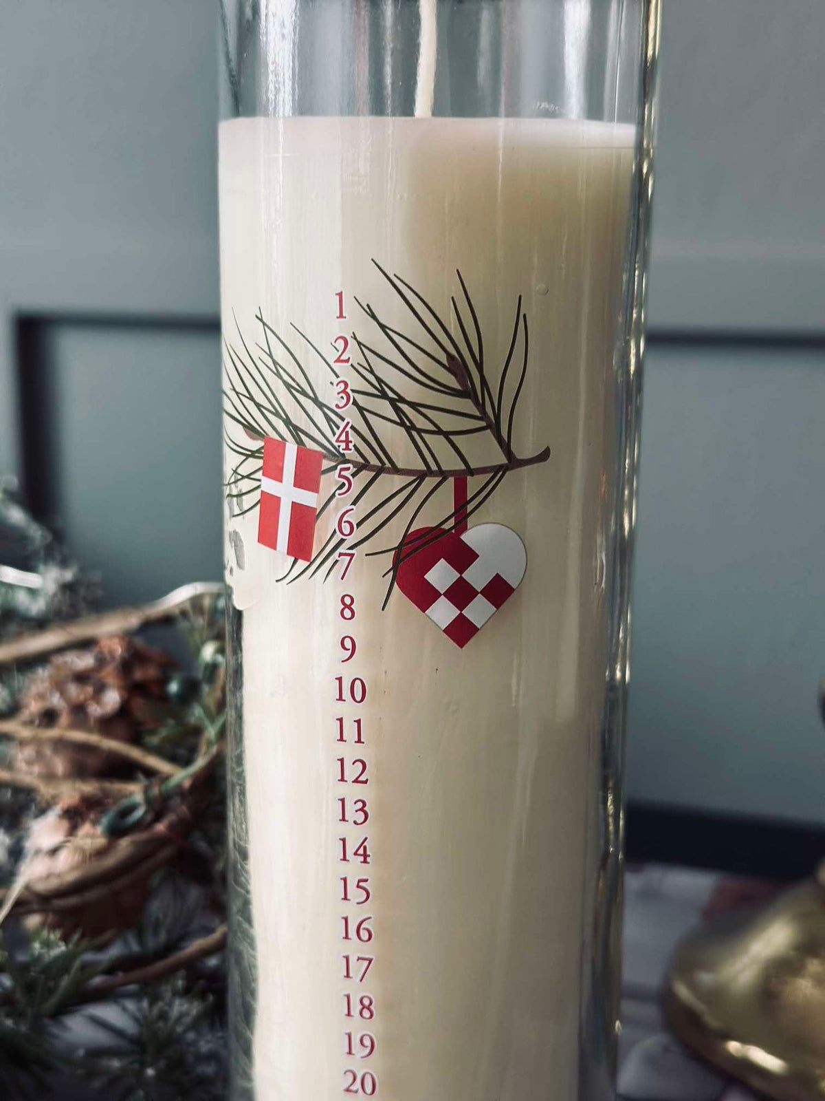 Bougie calendrier en verre - Dansk Jul
