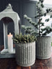 Pots de fleurs au look béton vert - Lot de 2 pièces