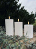 Bougies LED à rainures 3 pcs. - Extérieur Blanc