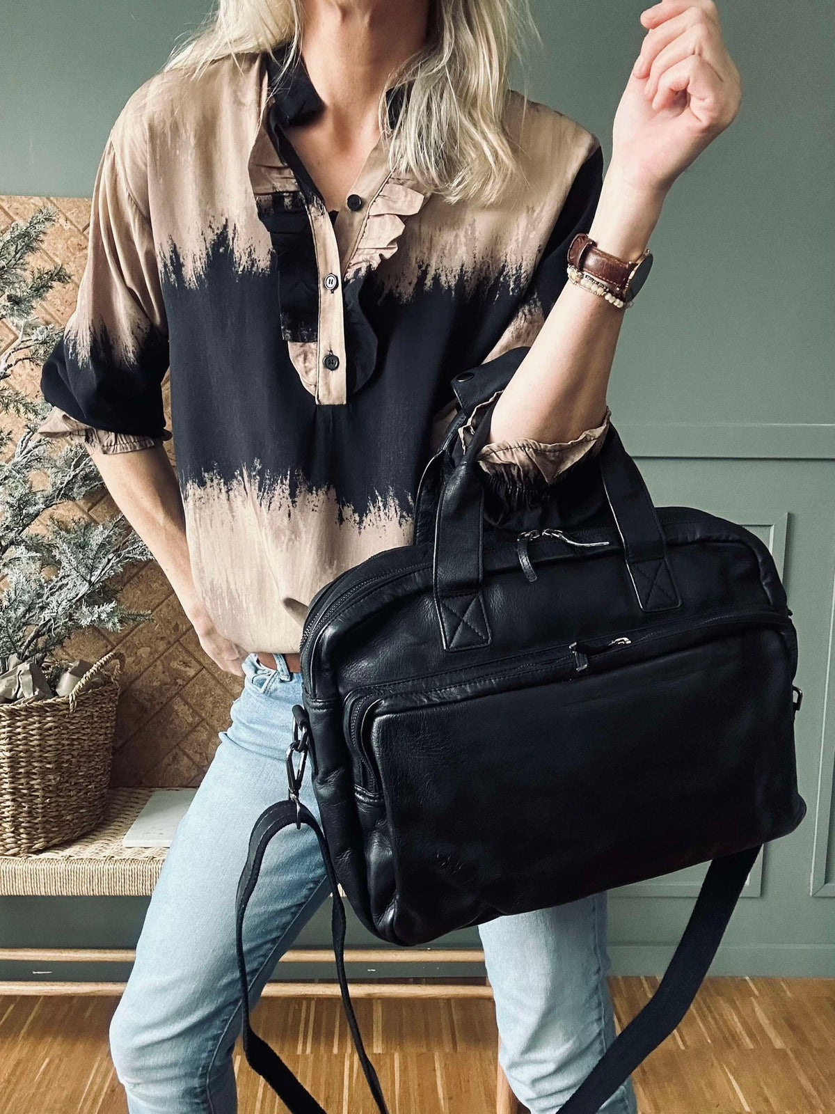 Sac de travail - Black Cow leather